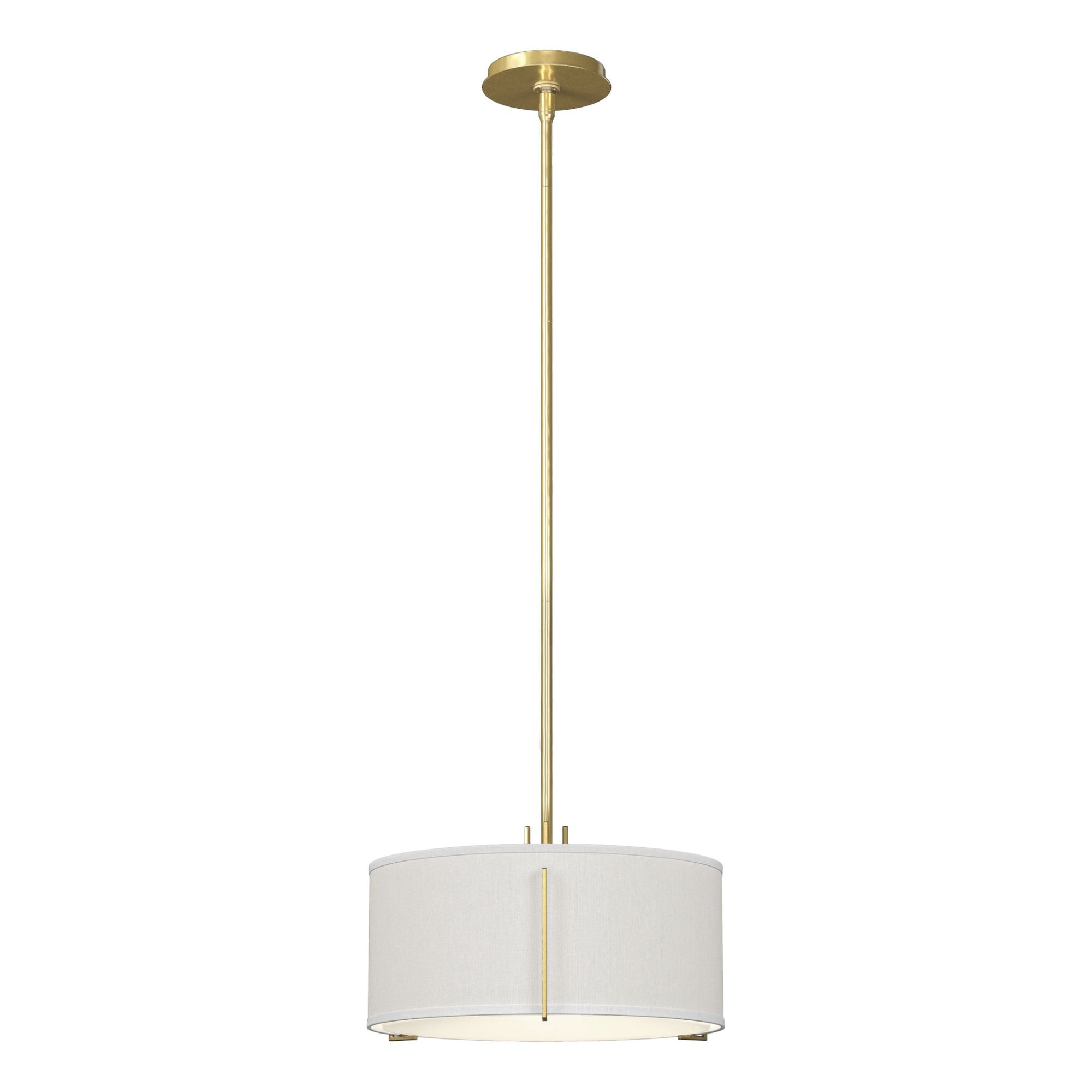 Exos Single Shade Pendant 3-Light Natural Anna Shade (SF) in Modern Br