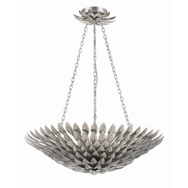 Crystorama (517)Broche 6-Light Chandelier Antique Silver