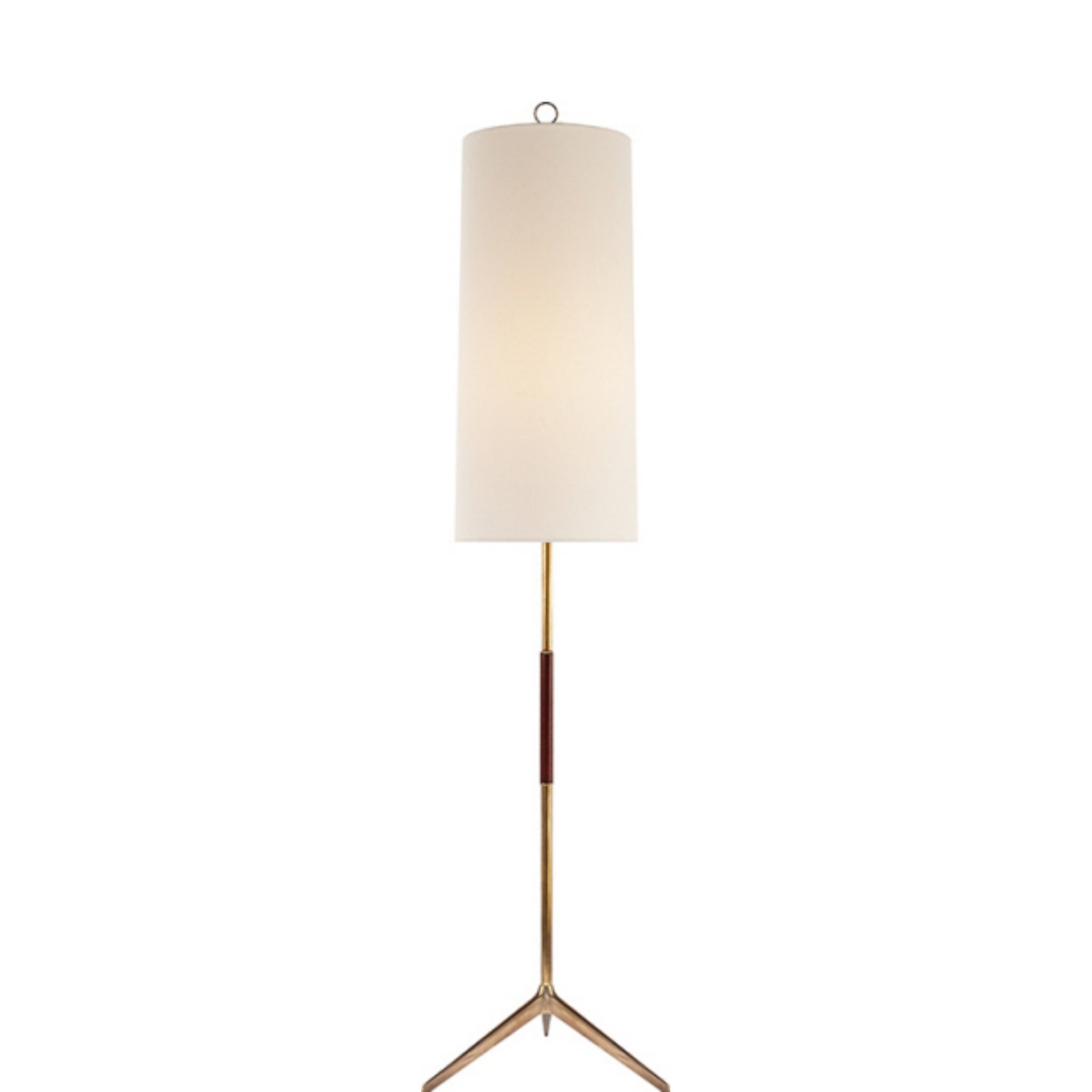 AERIN Frankfort Floor Lamp in Hand Rubbed Antique Brass with Mahogany