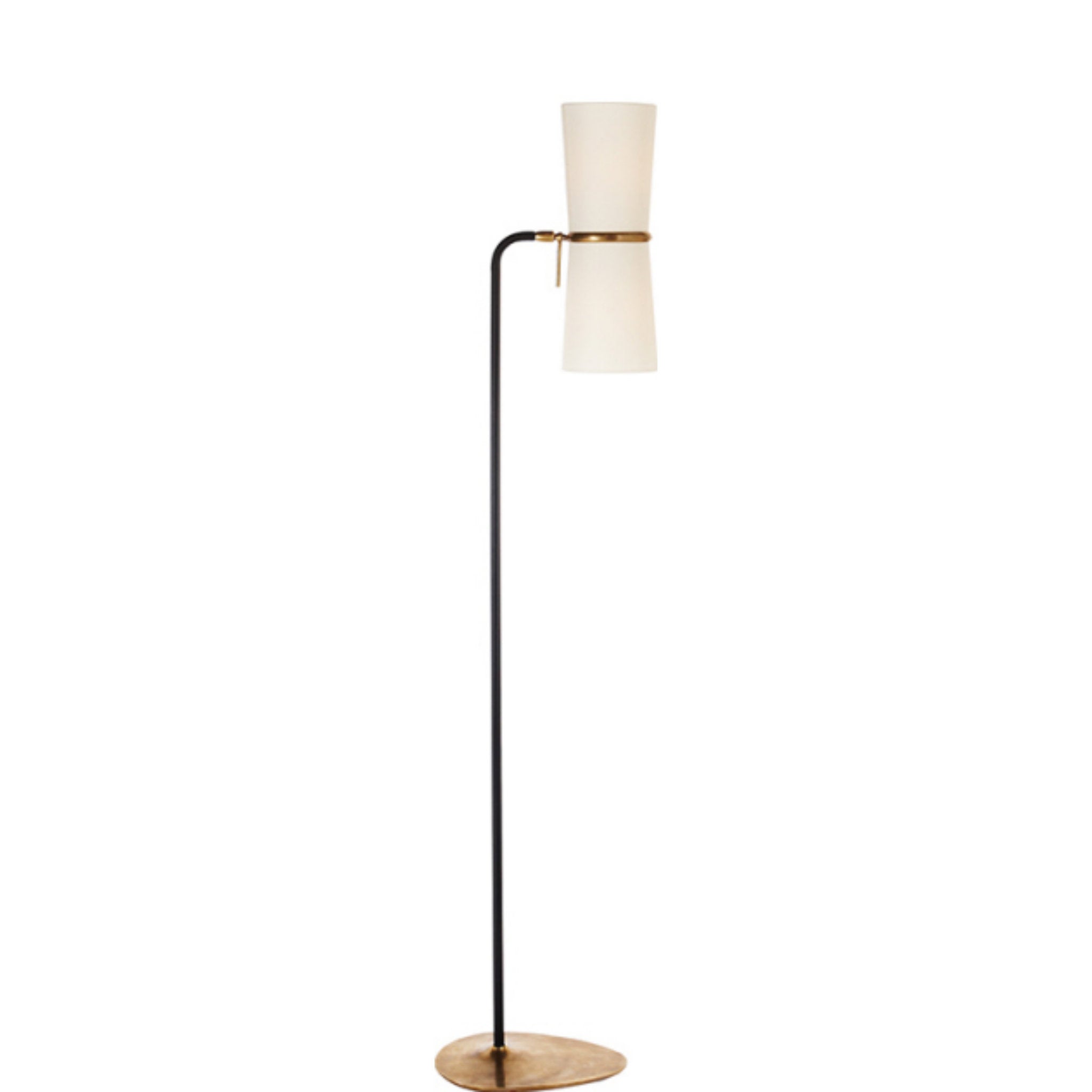 AERIN Clarkson Floor Lamp in Black and Hand Rubbed Antique Brass with