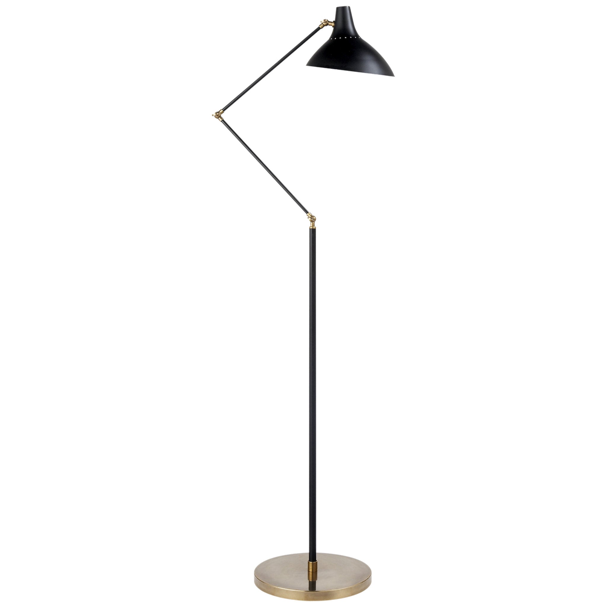 AERIN Charlton Floor Lamp in Black and Hand Rubbed Antique Brass