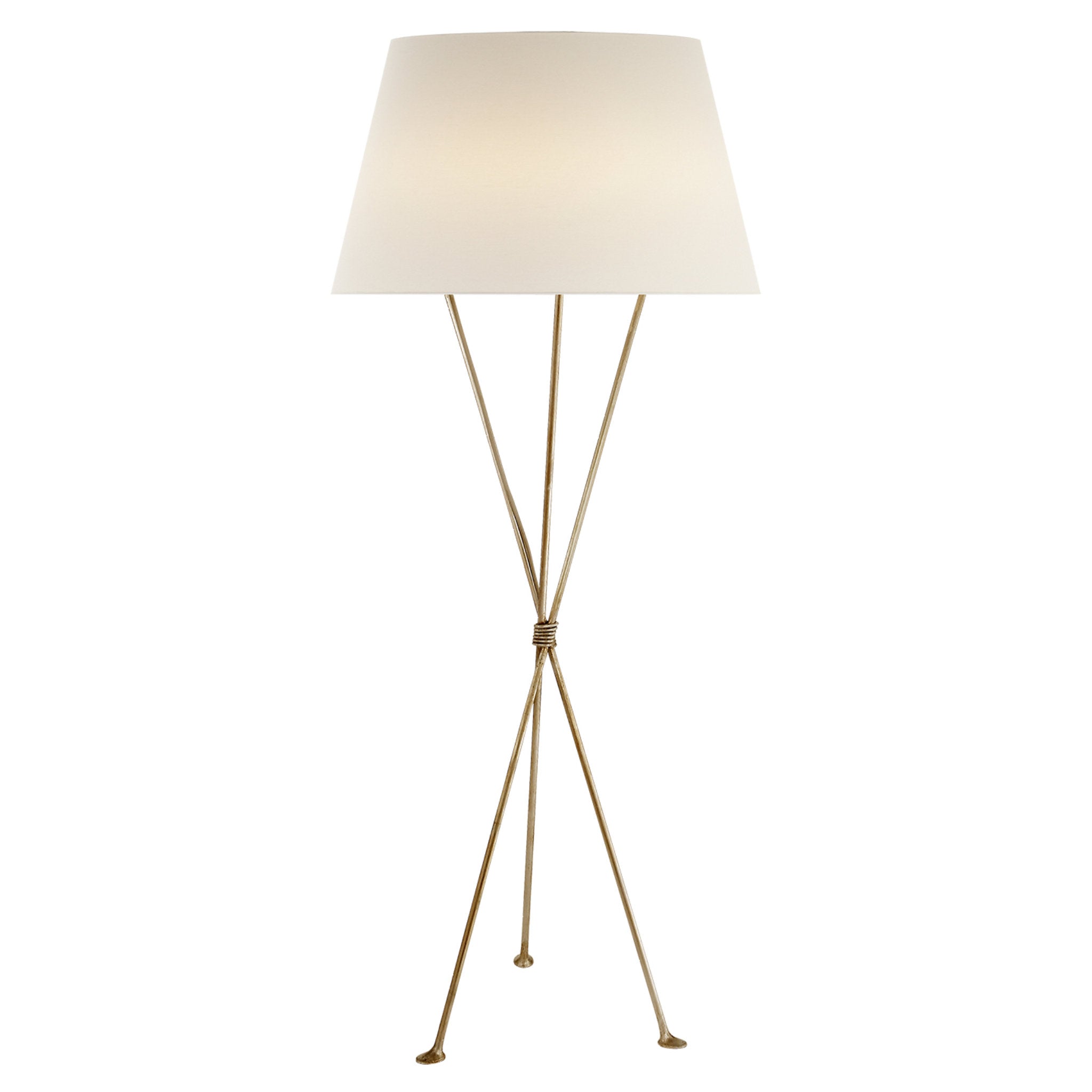 AERIN Lebon Floor Lamp in Gild with Linen Shade