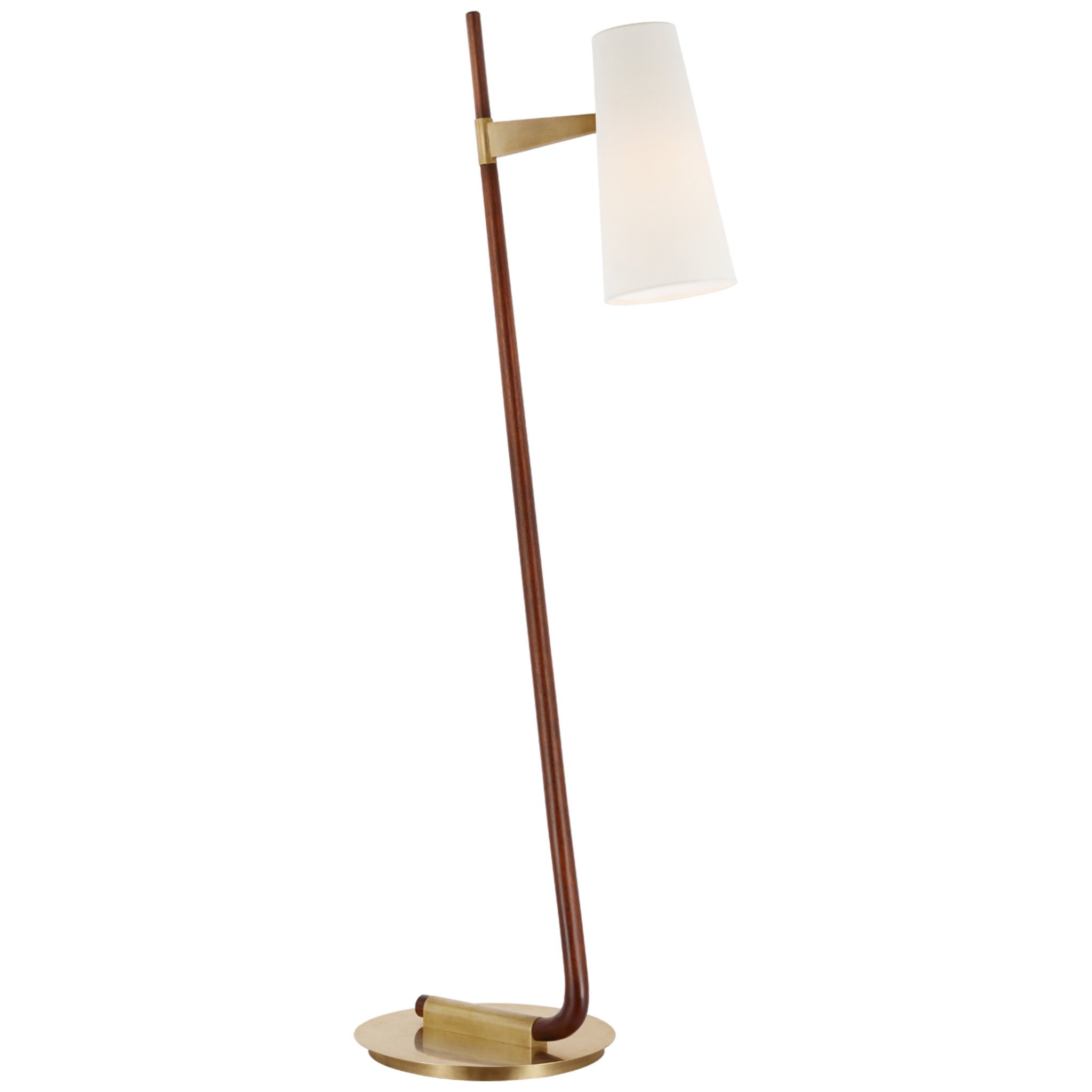 AERIN Katia Floor Lamp in Mahogany and Hand Rubbed Antique Brass with