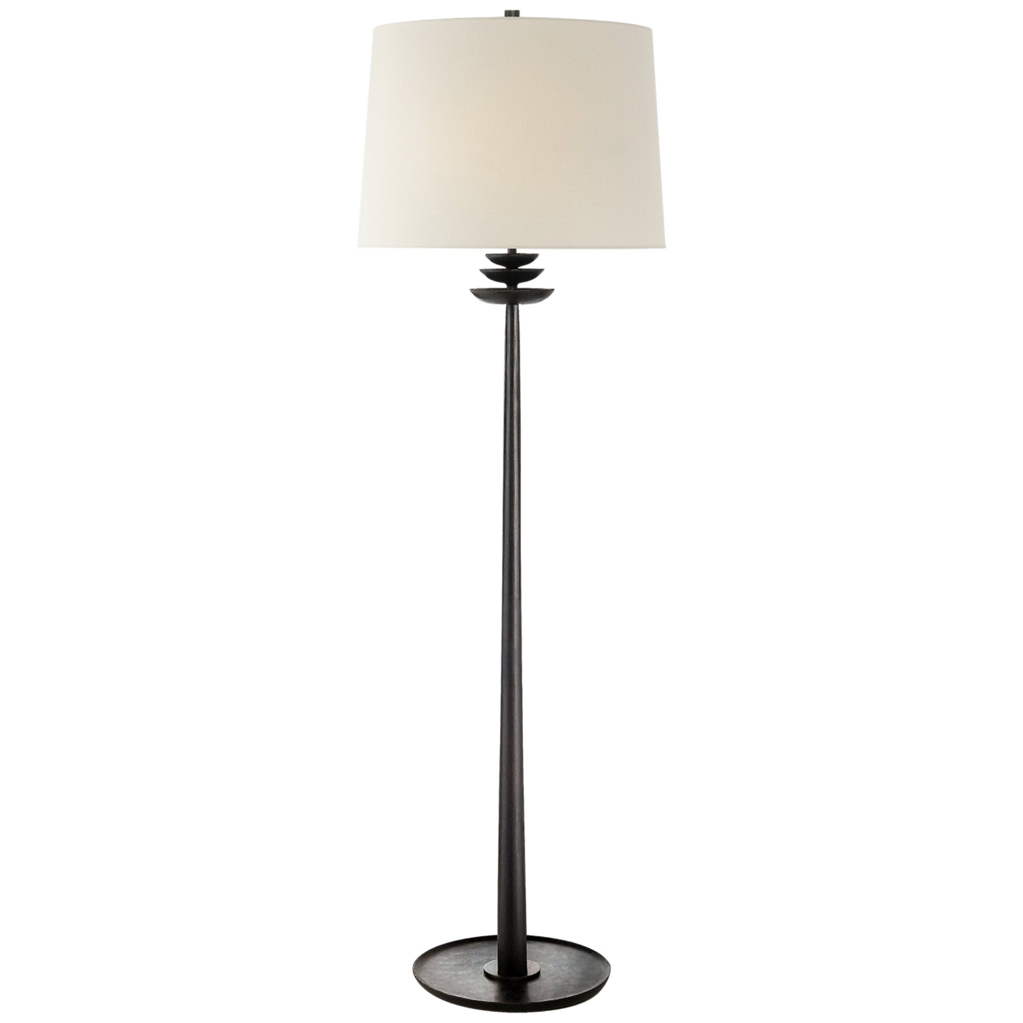 AERIN Beaumont Floor Lamp in Aged Iron with Linen Shade