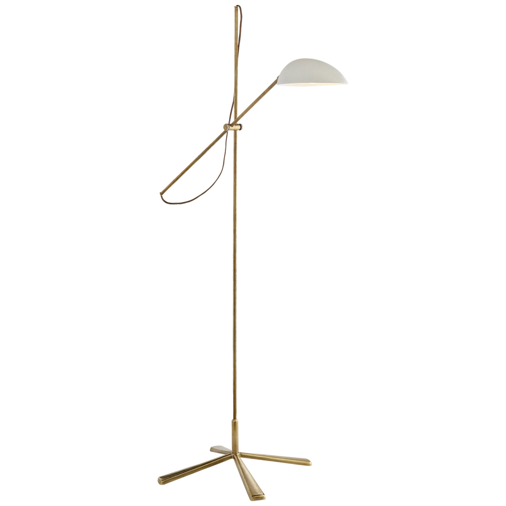 AERIN Graphic Floor Lamp in Hand Rubbed Antique Brass with White