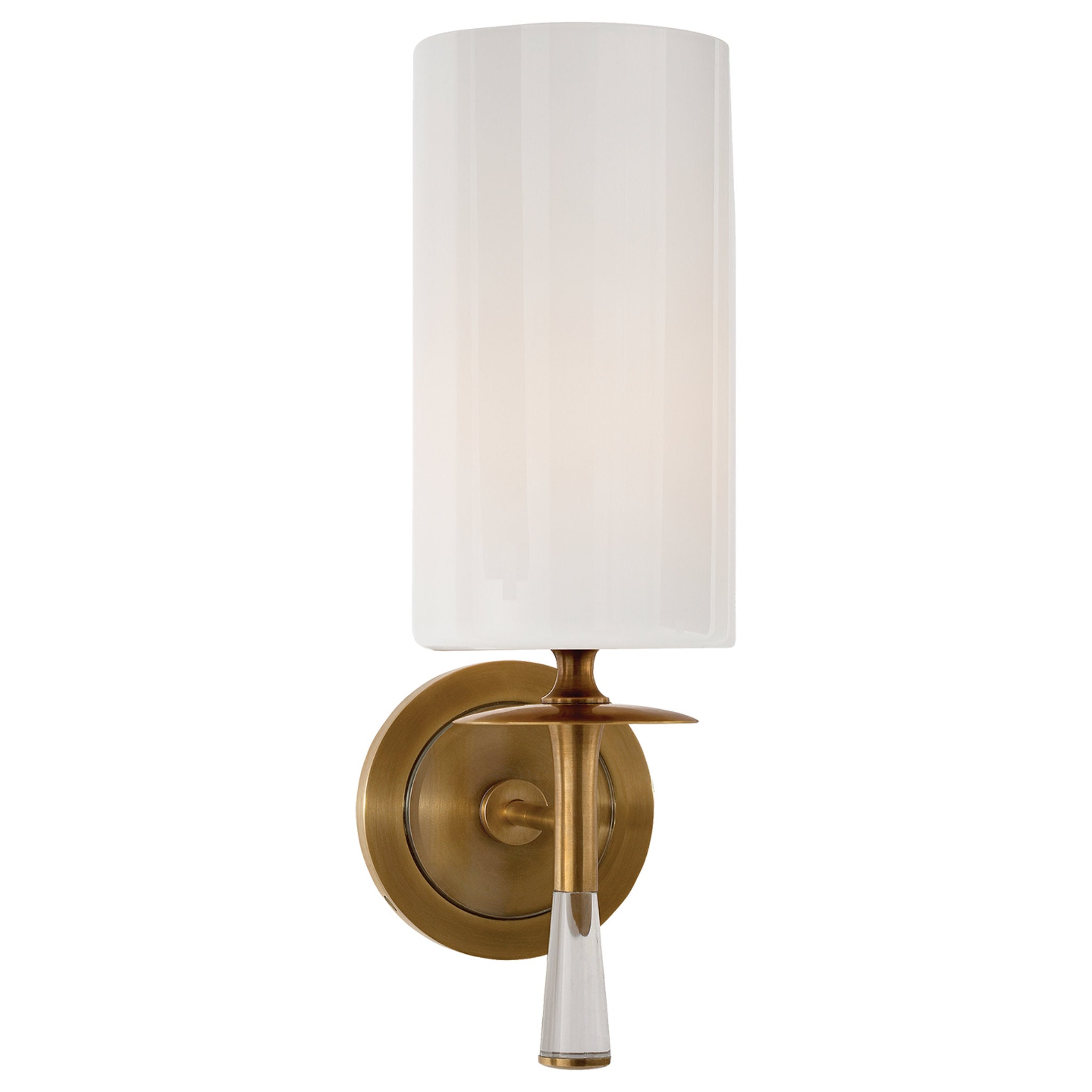 AERIN Drunmore Single Sconce in Hand Rubbed Antique Brass and Crystal