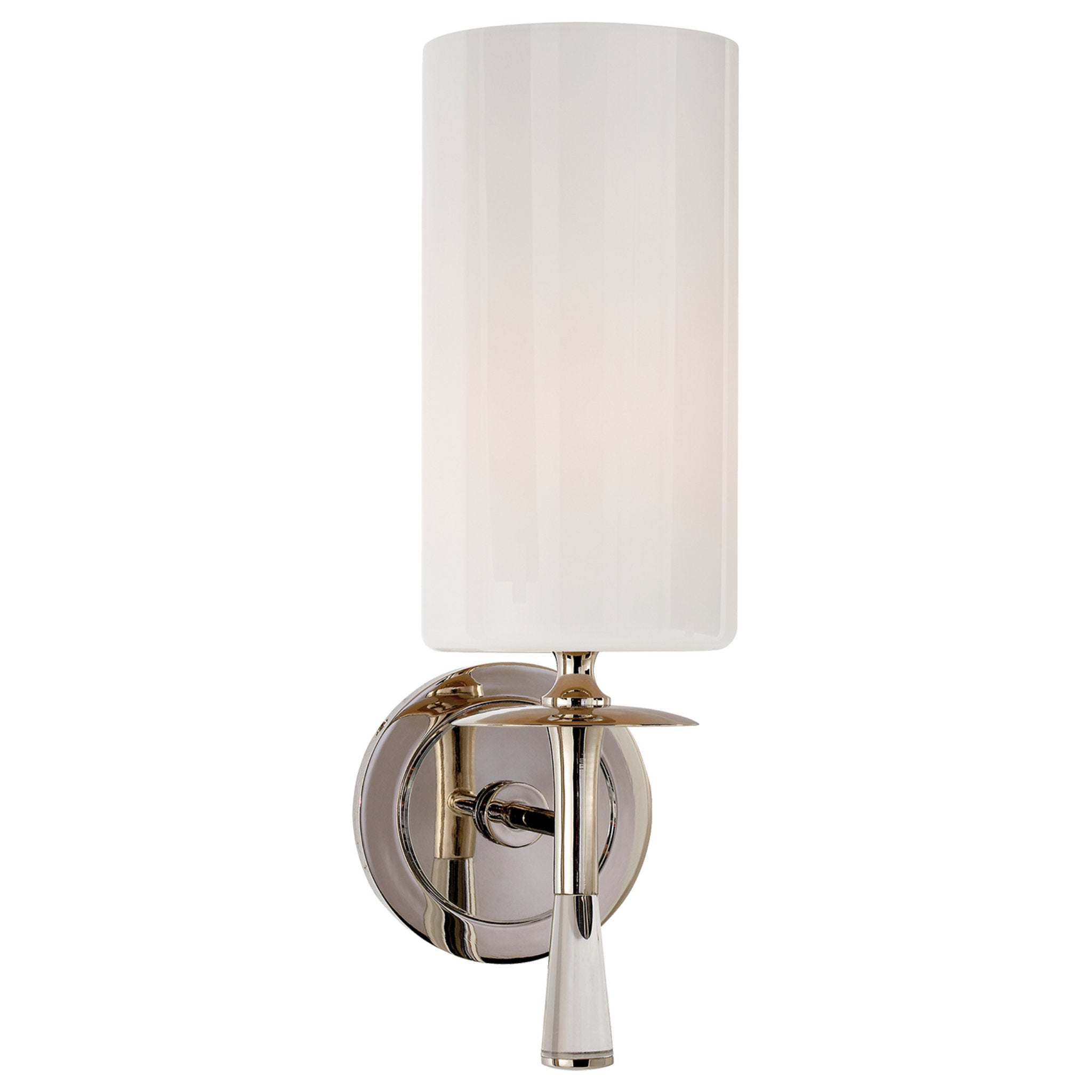 AERIN Drunmore Single Sconce in Polished Nickel and Crystal with White