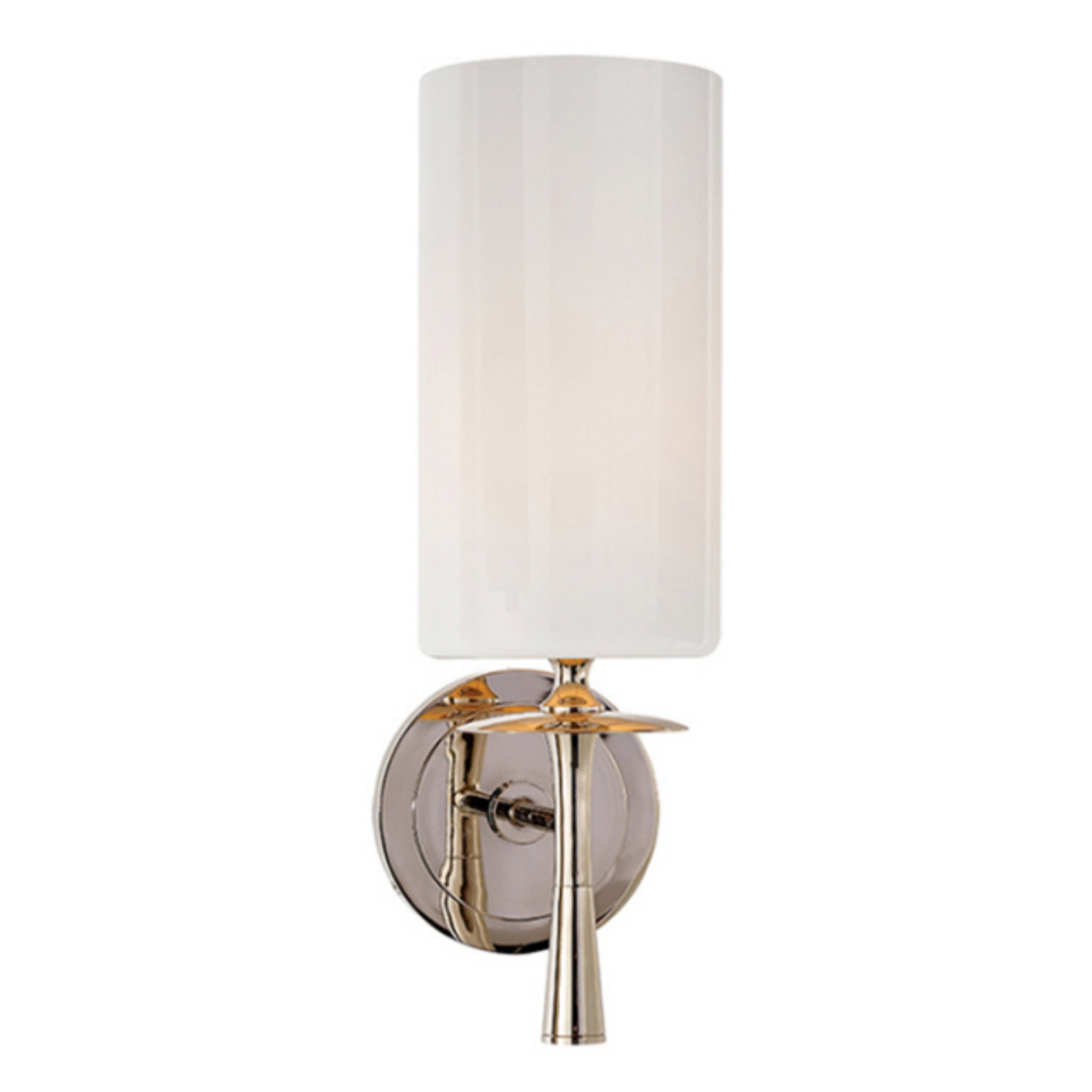 AERIN Drunmore Single Sconce in Polished Nickel with White Glass Shade