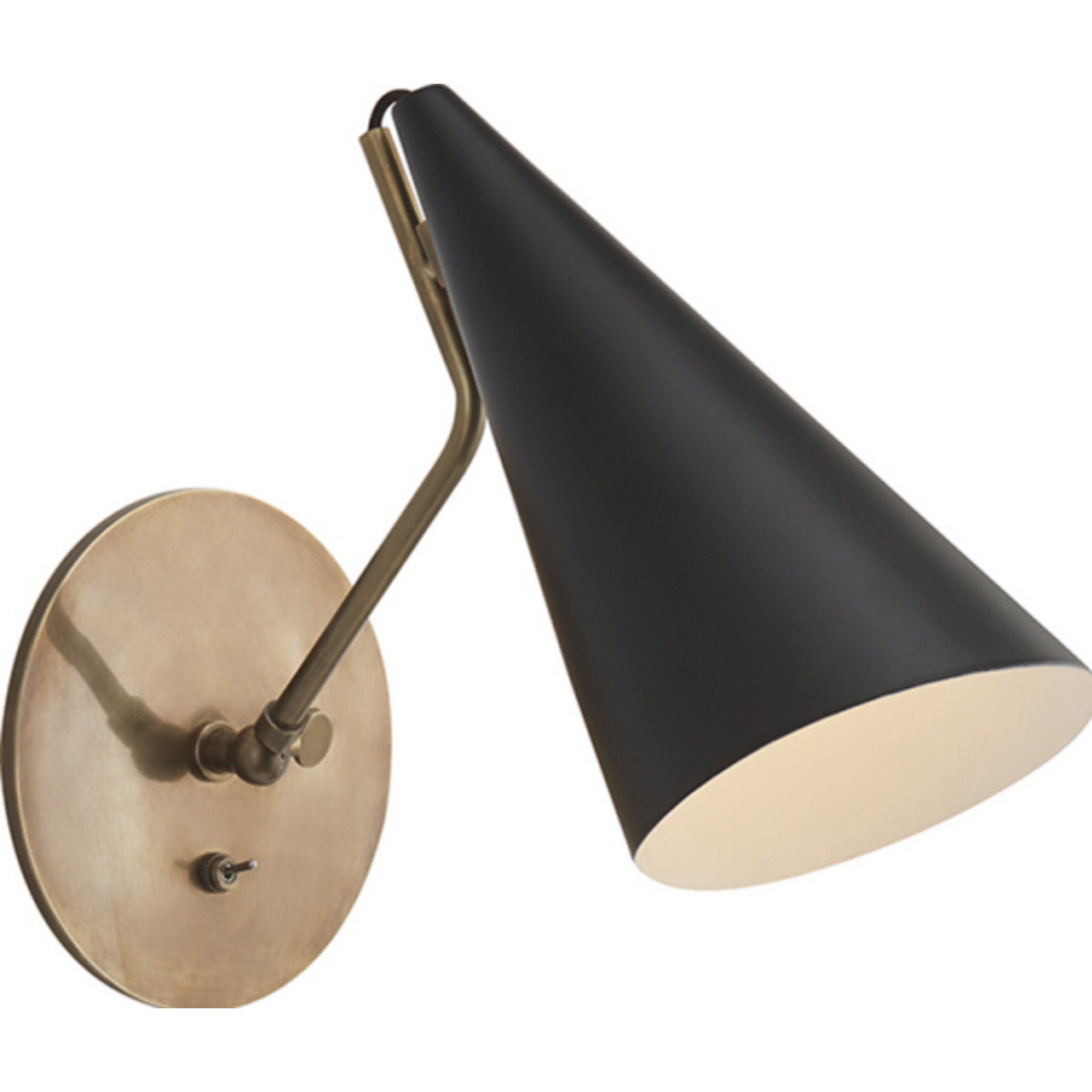 AERIN Clemente Wall Light in Hand Rubbed Antique Brass with Black