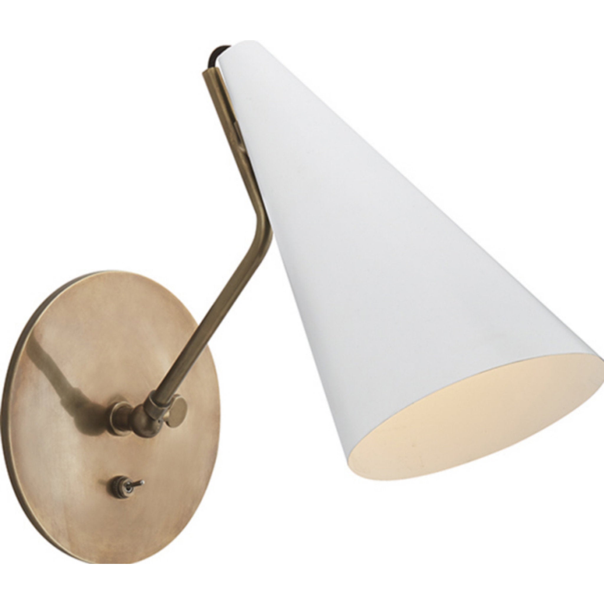 AERIN Clemente Wall Light in Hand Rubbed Antique Brass with White