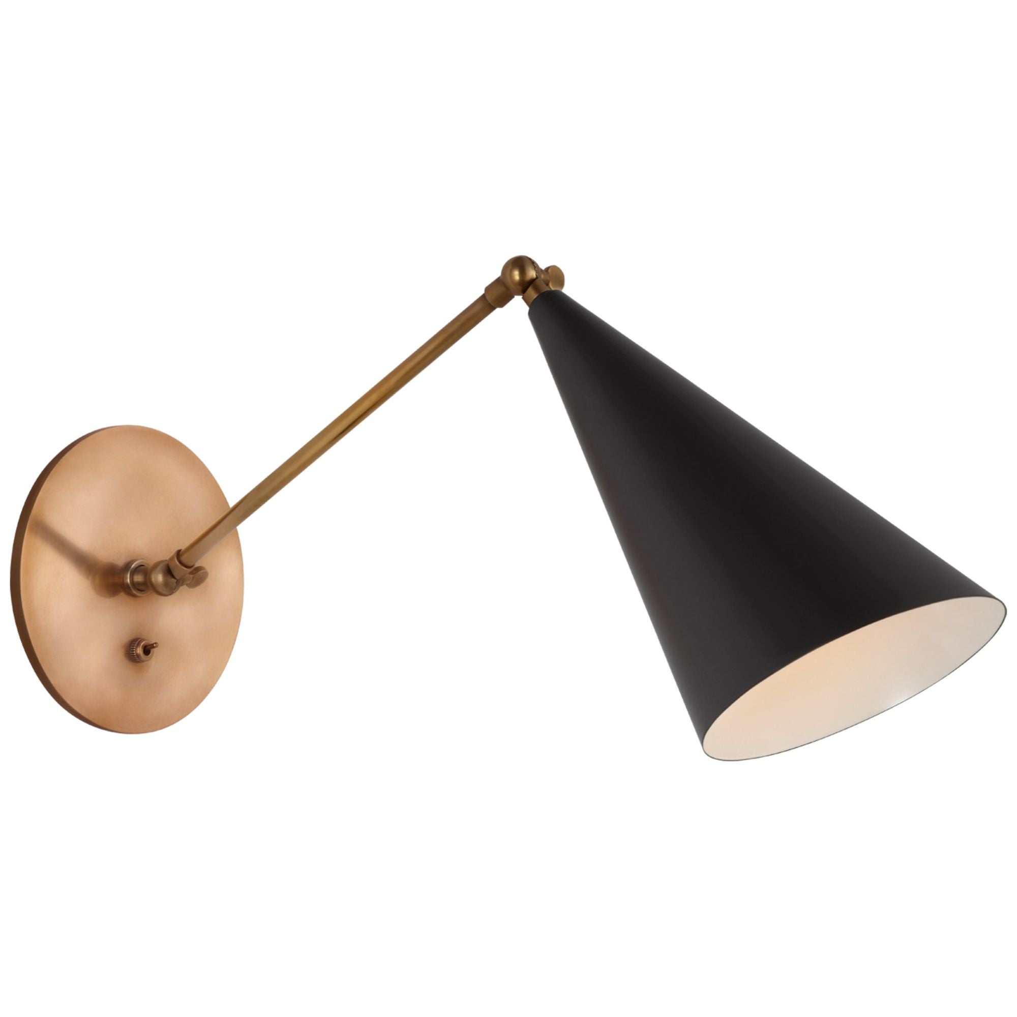 AERIN Clemente Single Arm Library Sconce in Black