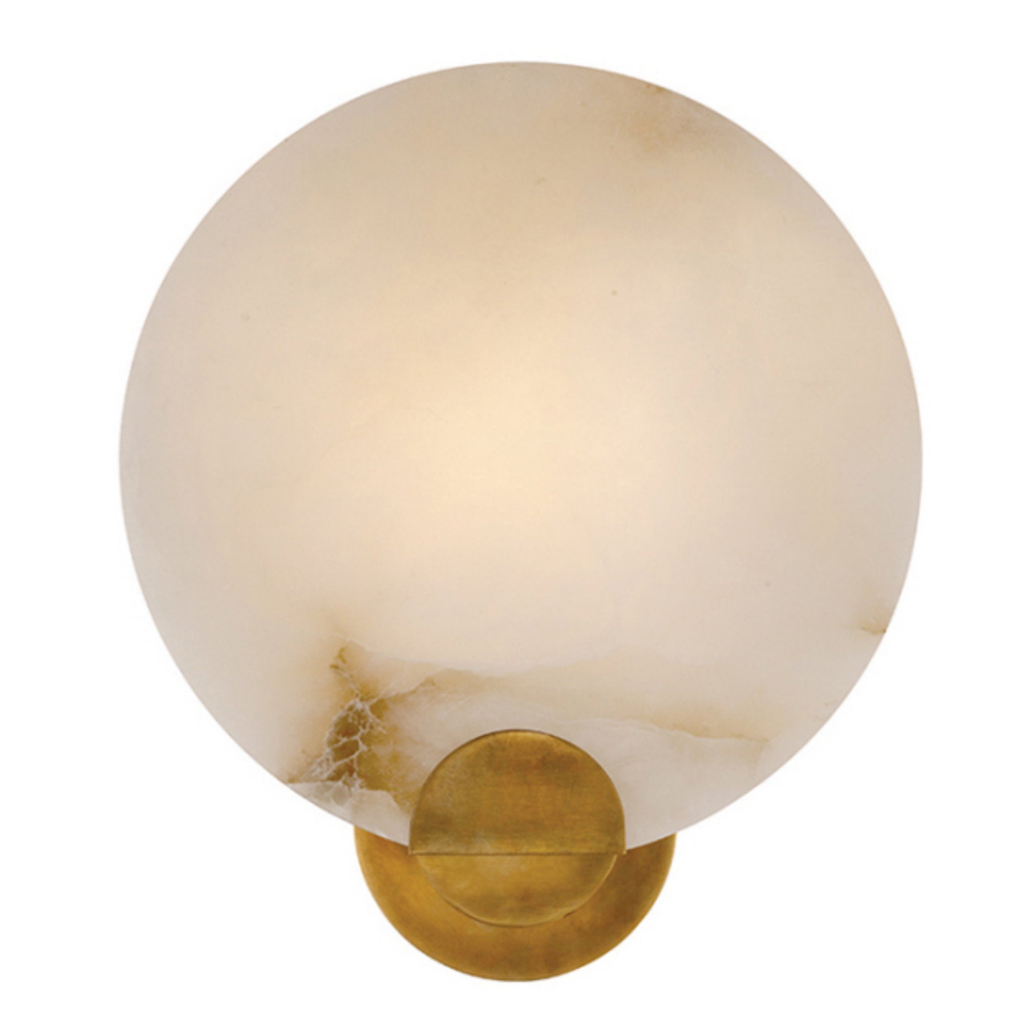 AERIN Iveala Single Sconce in Hand Rubbed Antique Brass with Alabaster