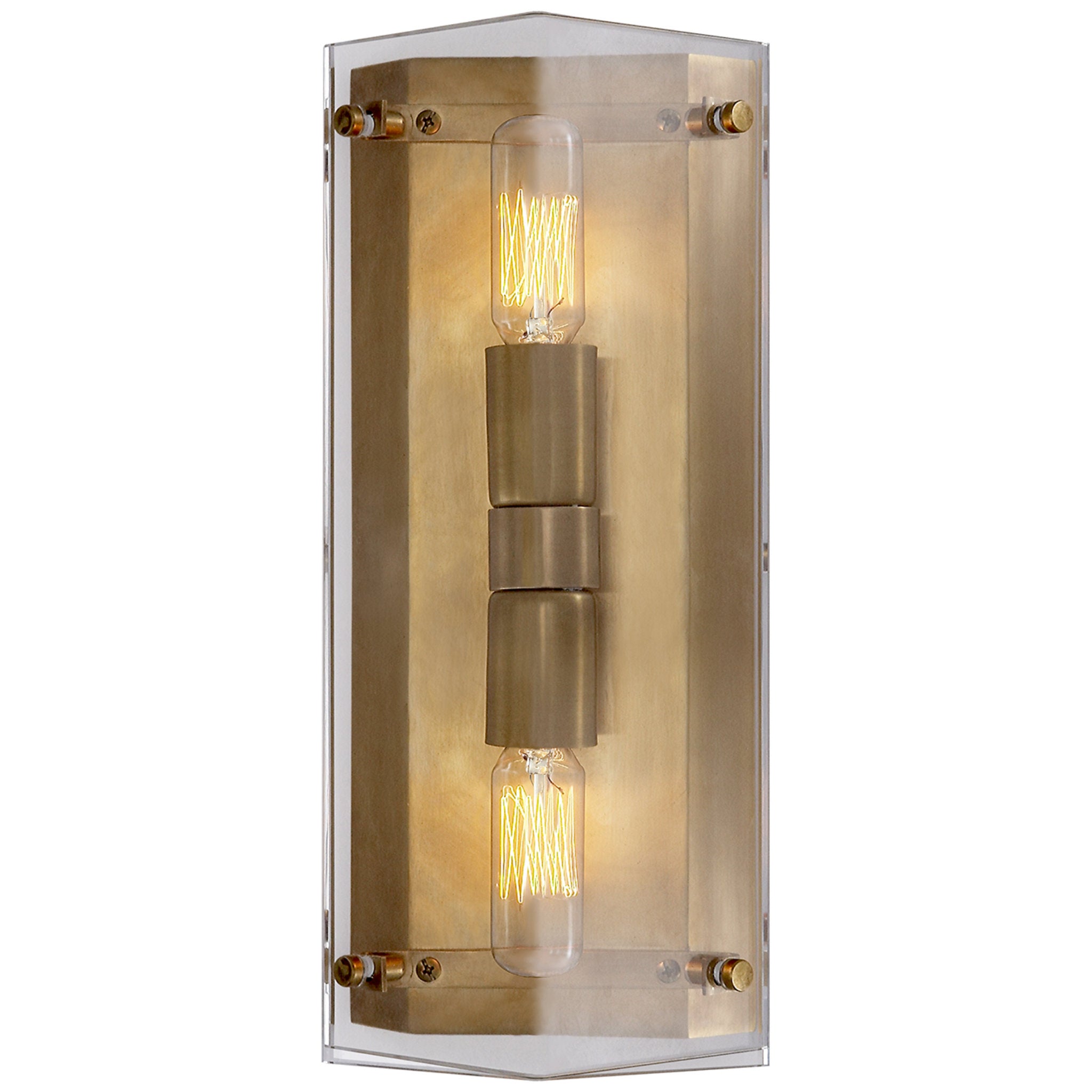 AERIN Clayton Wall Sconce in Crystal and Hand Rubbed Antique Brass