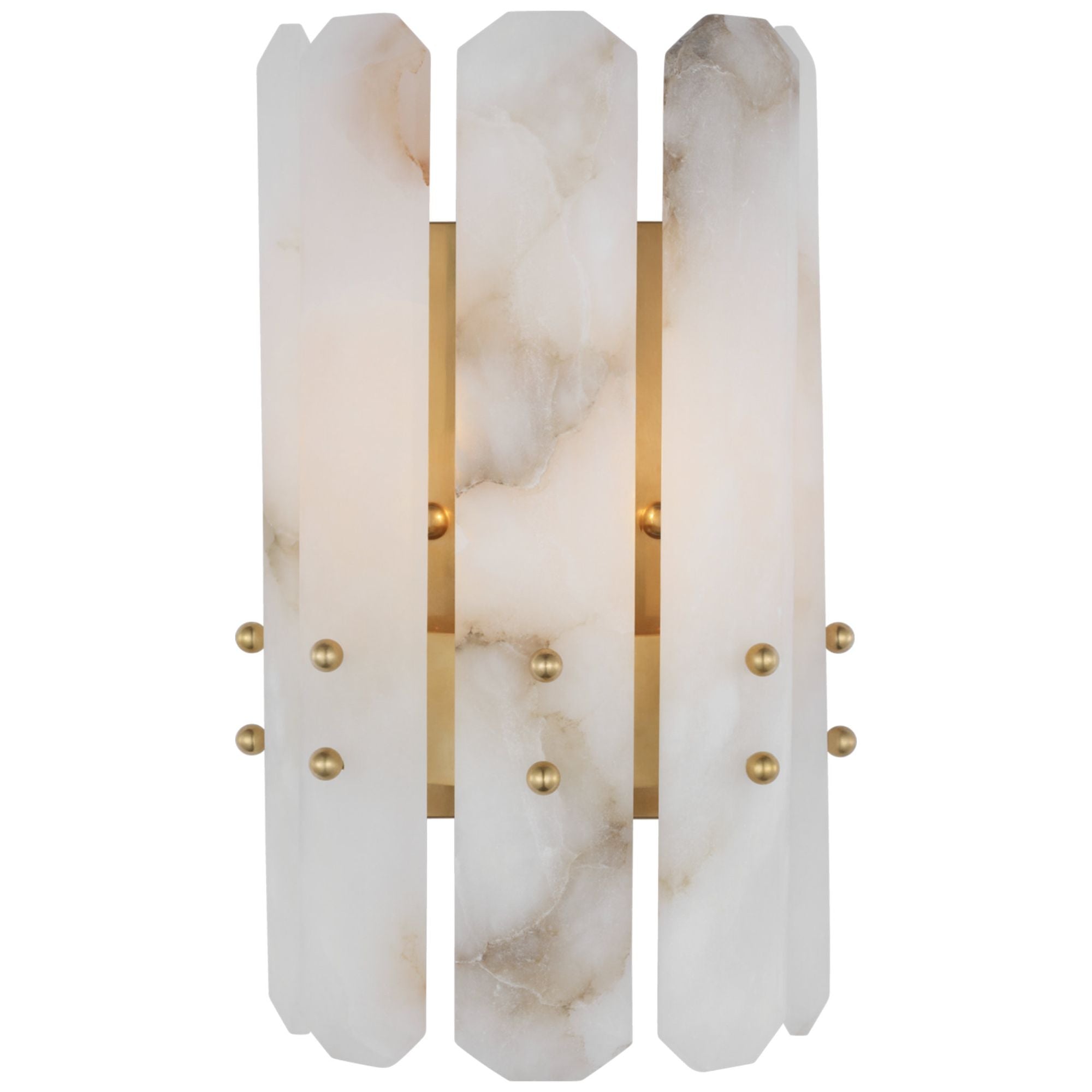 AERIN Bonnington Wall Sconce in Hand Rubbed Antique Brass with Alabast