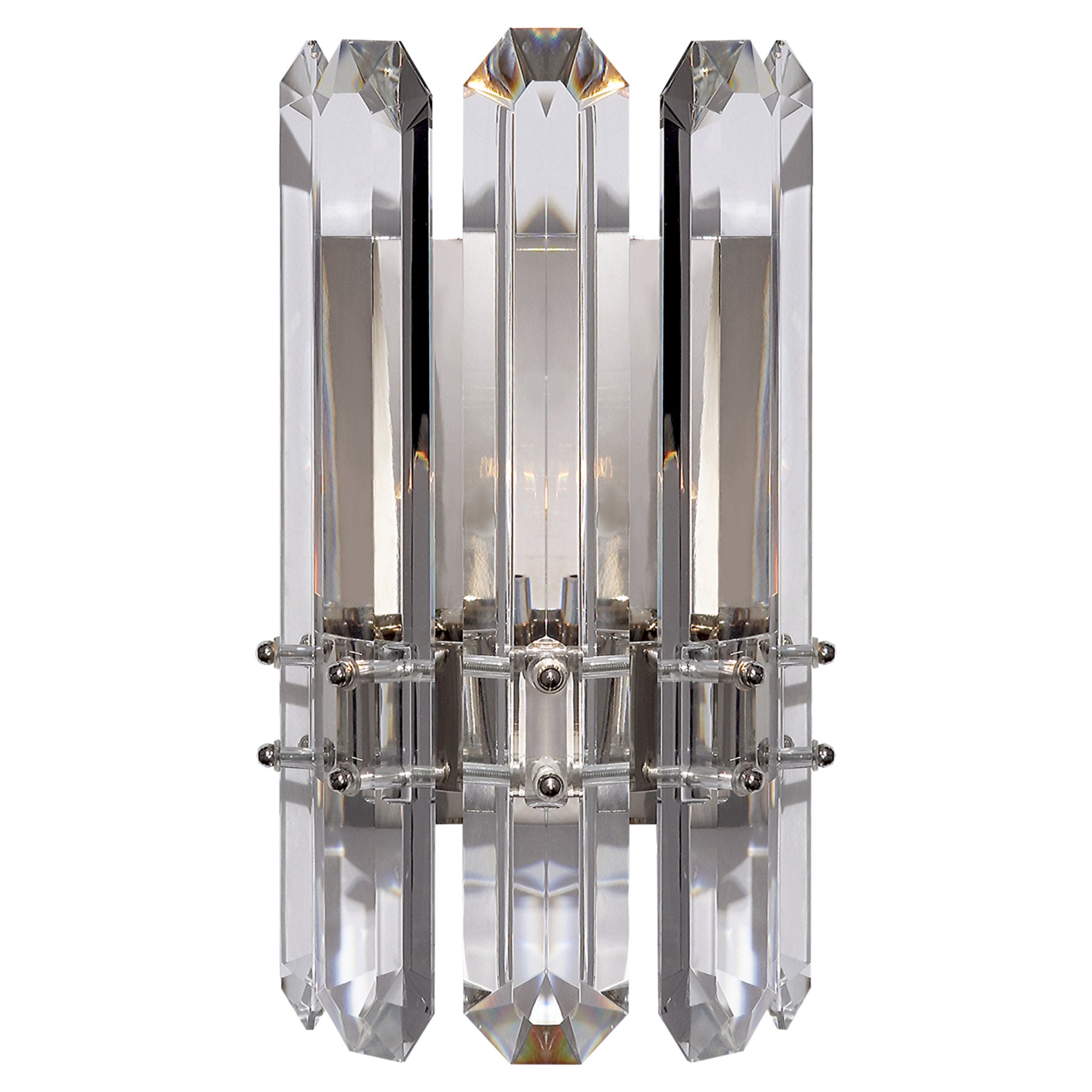 AERIN Bonnington Wall Sconce in Polished Nickel with Crystal