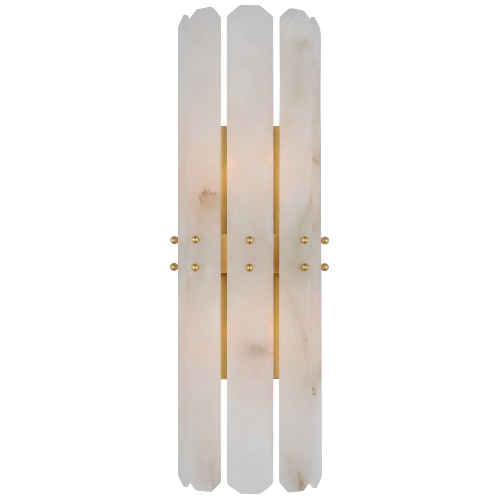 AERIN Bonnington Tall Sconce in Hand Rubbed Antique Brass with Alabast