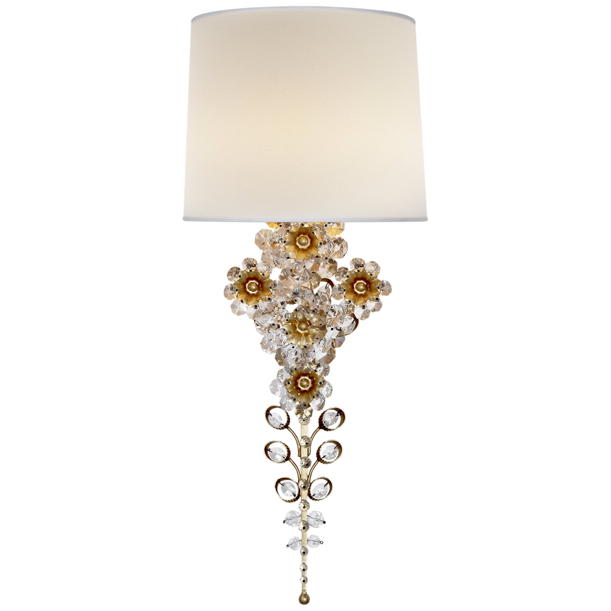 AERIN Claret Tail Sconce in Gild with Linen Shade