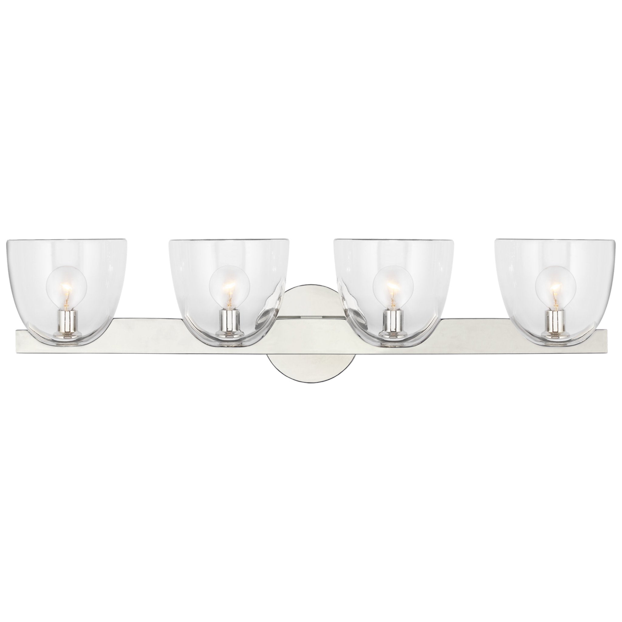 AERIN Carola 4 Light Bath Sconce in Polished Nickel with Clear Glass