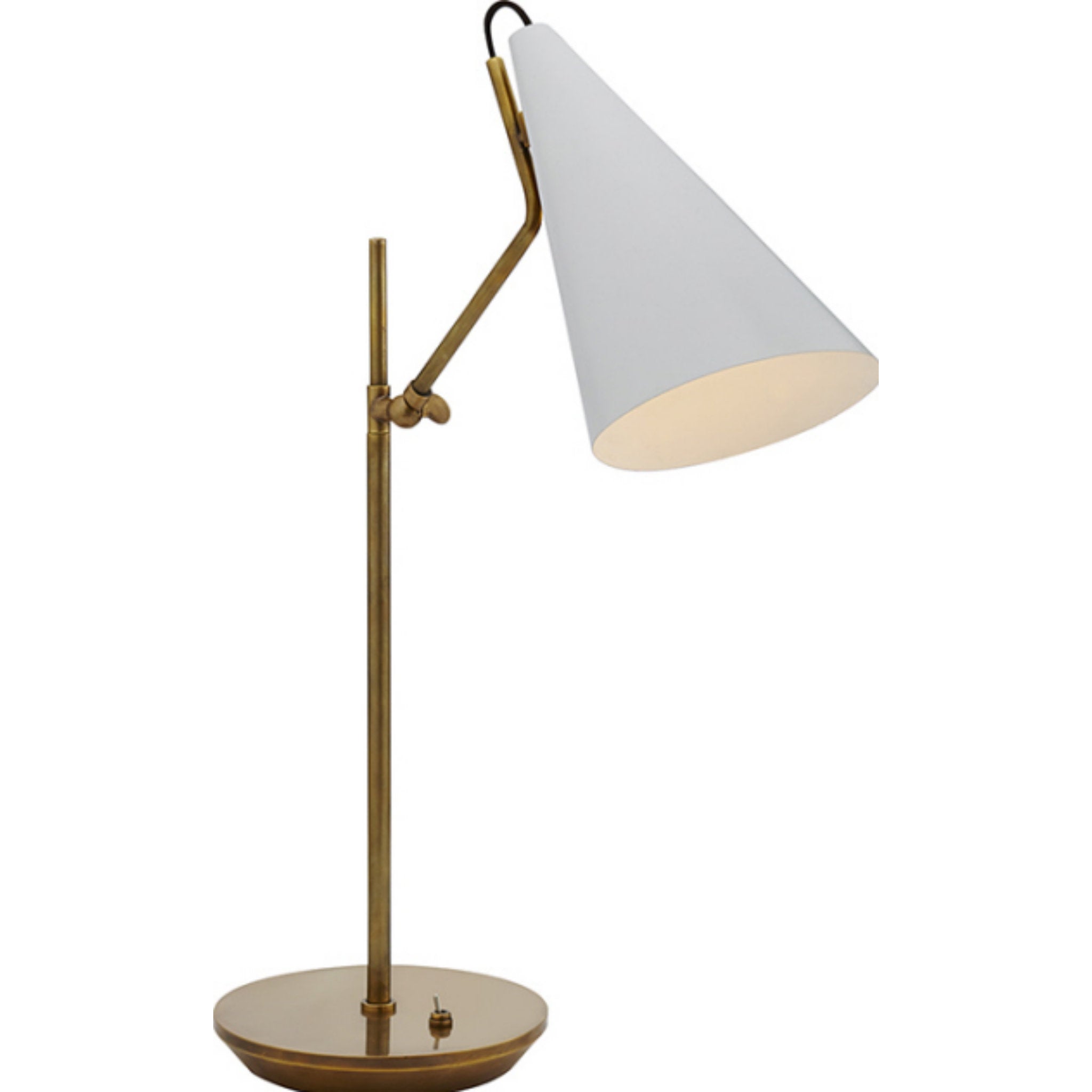 AERIN Clemente Table Lamp in Hand Rubbed Antique Brass with White