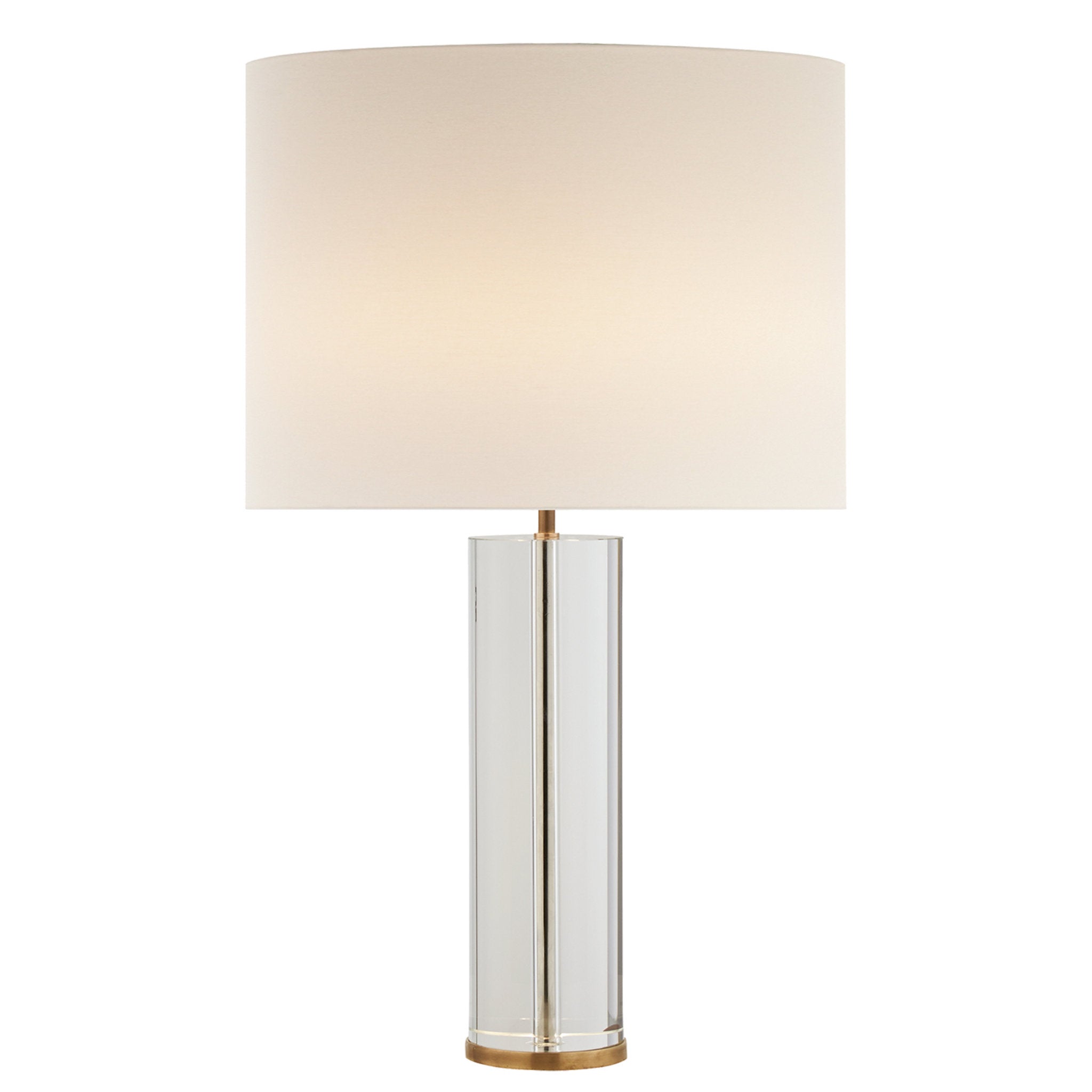 AERIN Lineham Table Lamp in Crystal and Hand Rubbed Antique Brass with