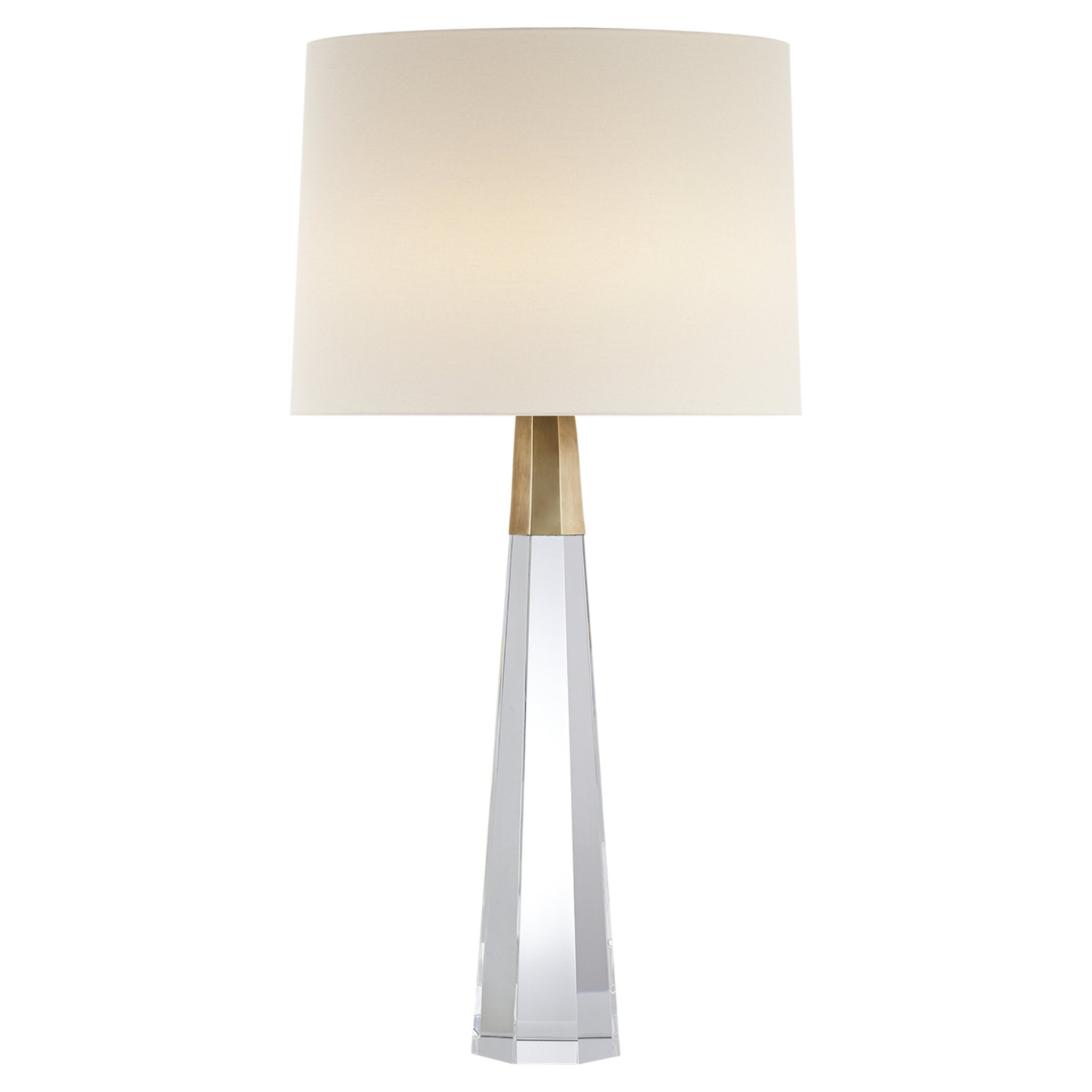 AERIN Olsen Table Lamp in Crystal and Hand Rubbed Antique Brass with L