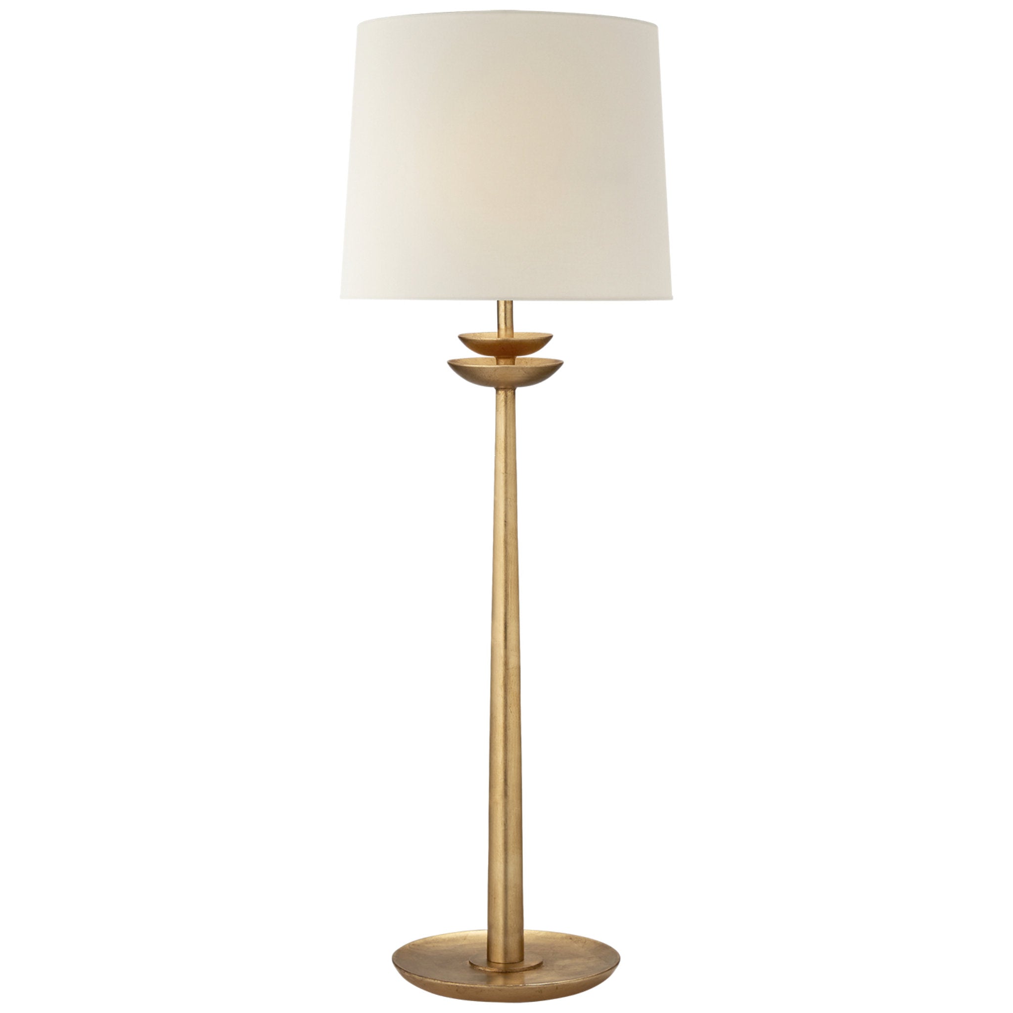 AERIN Beaumont Medium Buffet Lamp in Gild with Linen Shade