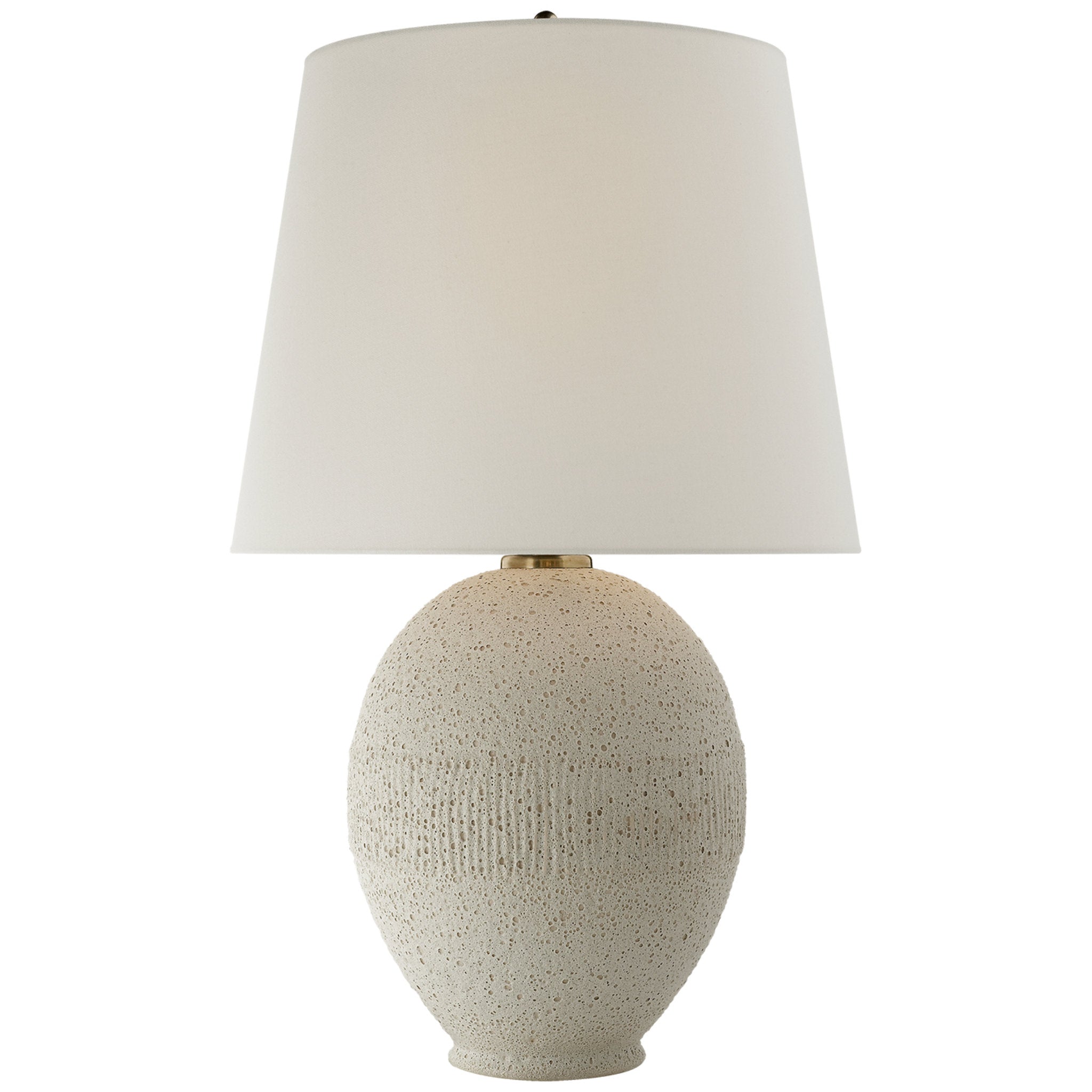 AERIN Toulon Table Lamp in Volcanic Ivory with Linen Shade