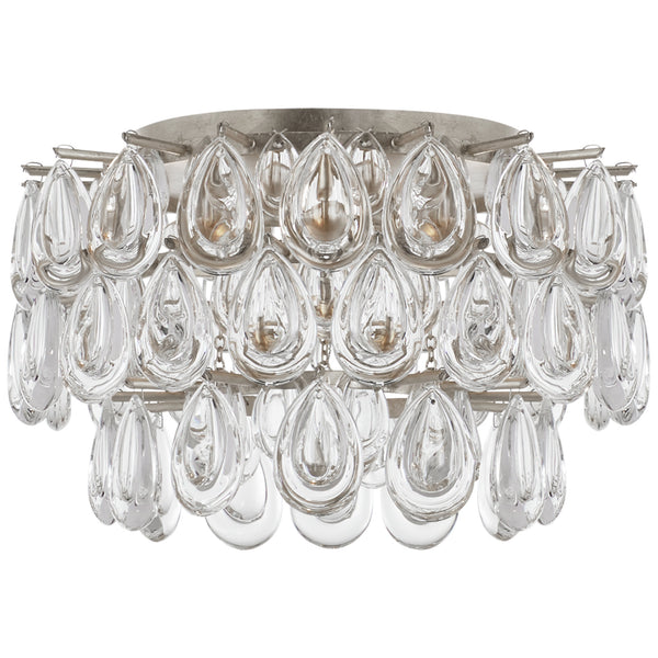 AERIN Liscia Small Flush Mount in Burnished Silver Leaf with Crystal –  Foundry Lighting