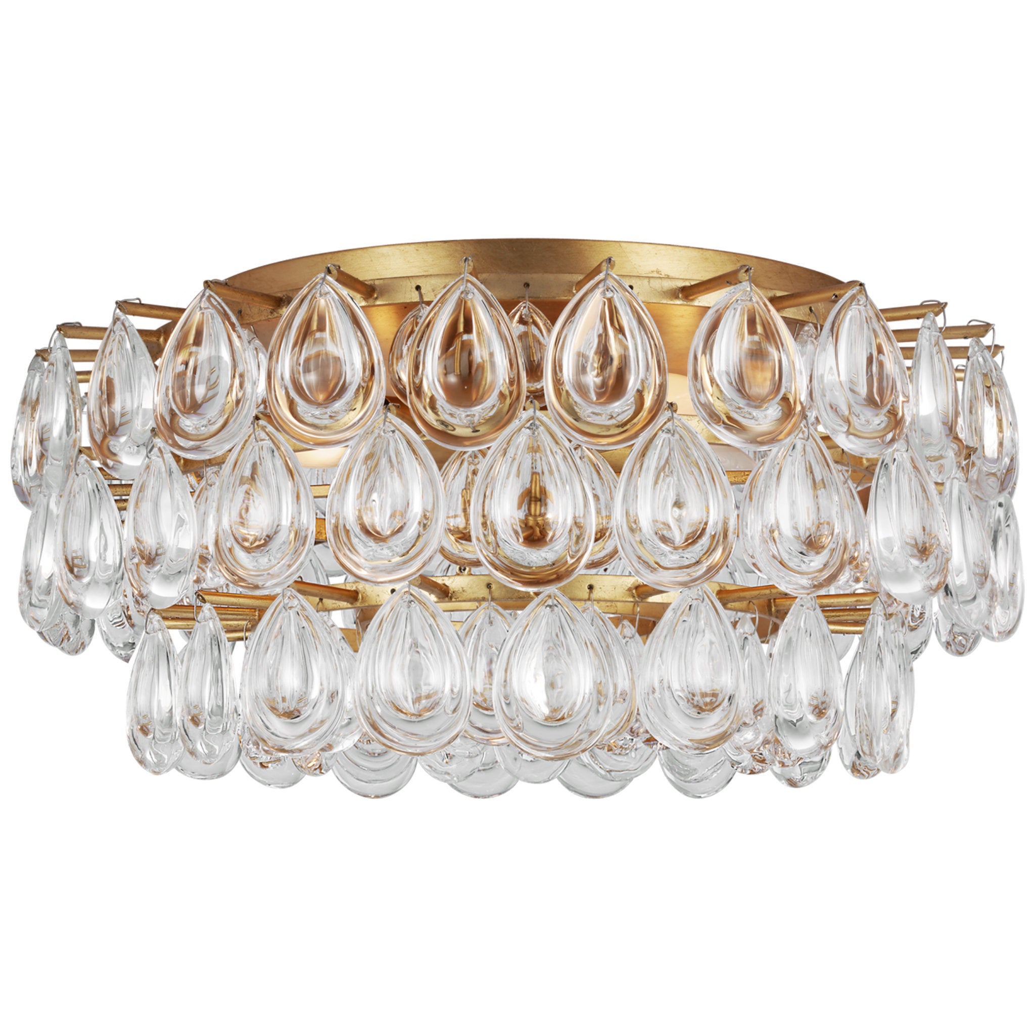 AERIN Liscia Medium Flush Mount in Gild with Crystal