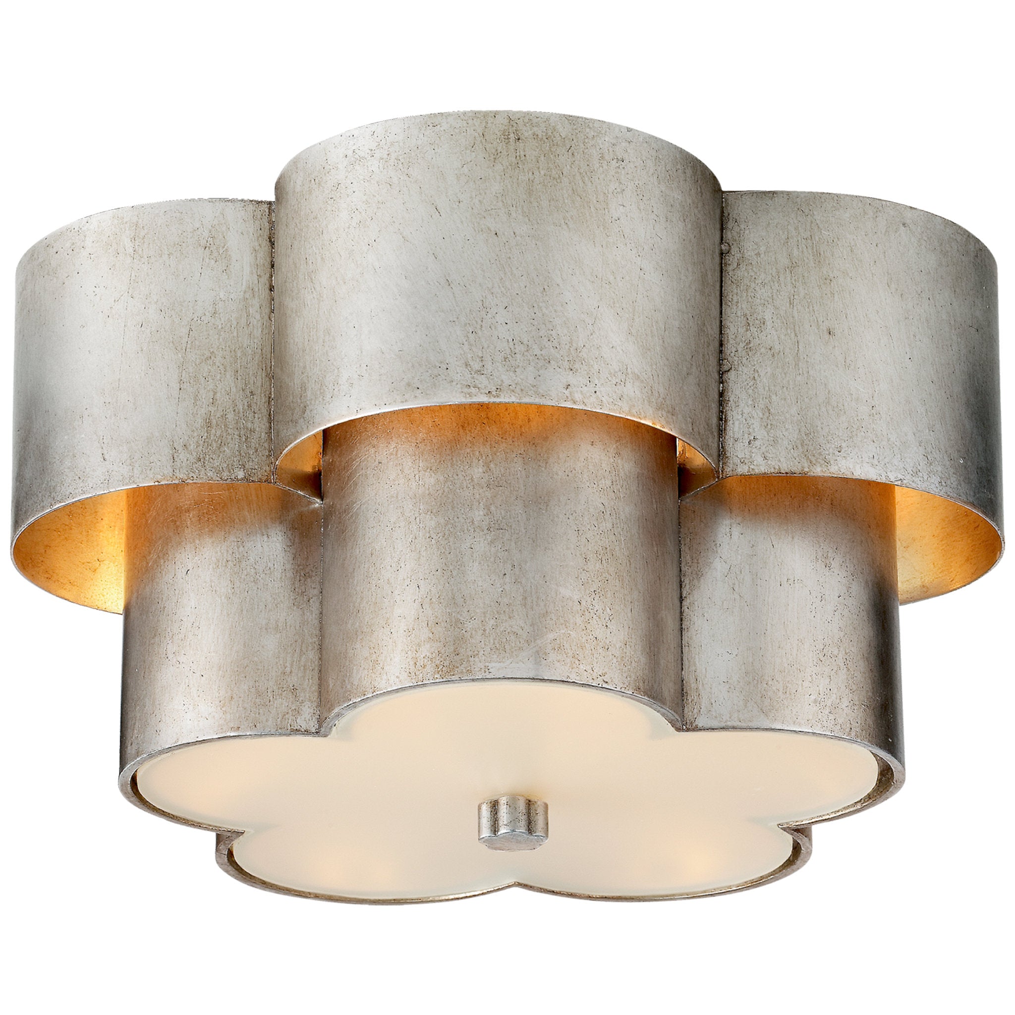 AERIN Arabelle Flush Mount in Burnished Silver Leaf with Frosted Acryl