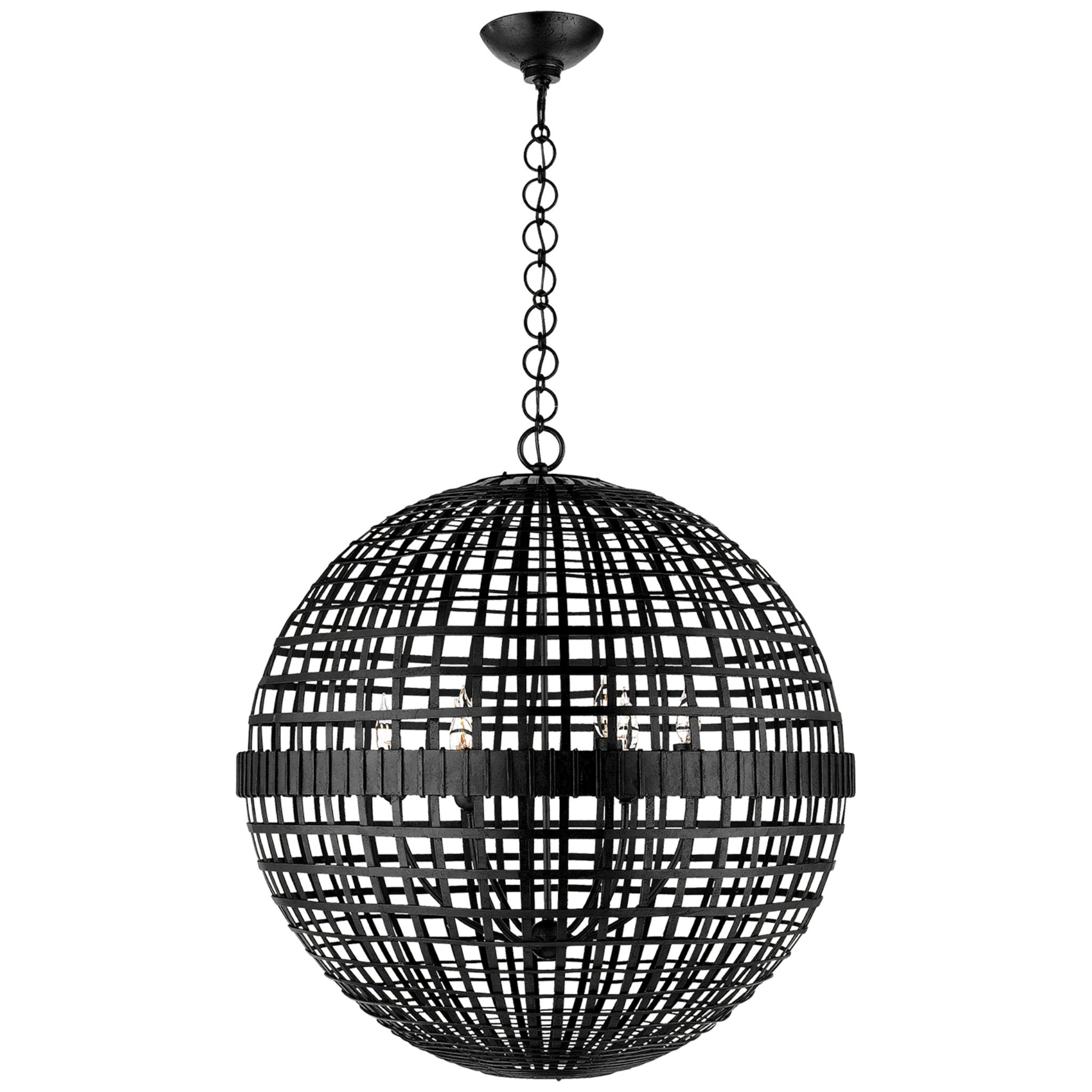 AERIN Mill Large Globe Lantern in Aged Iron