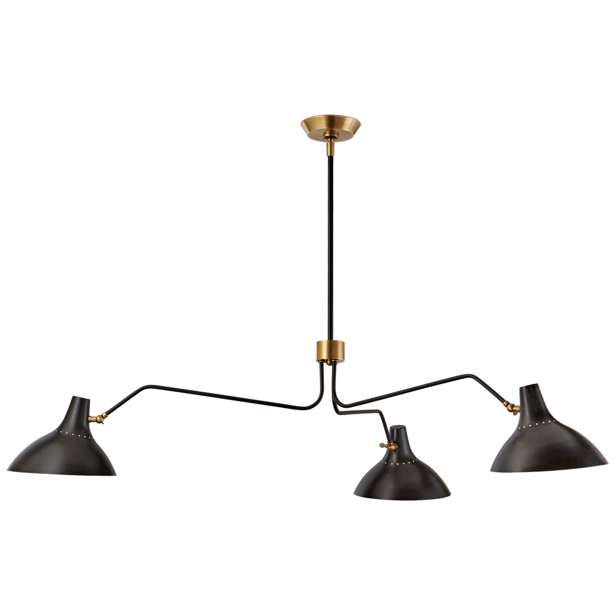 AERIN Charlton Large Triple Arm Chandelier in Black