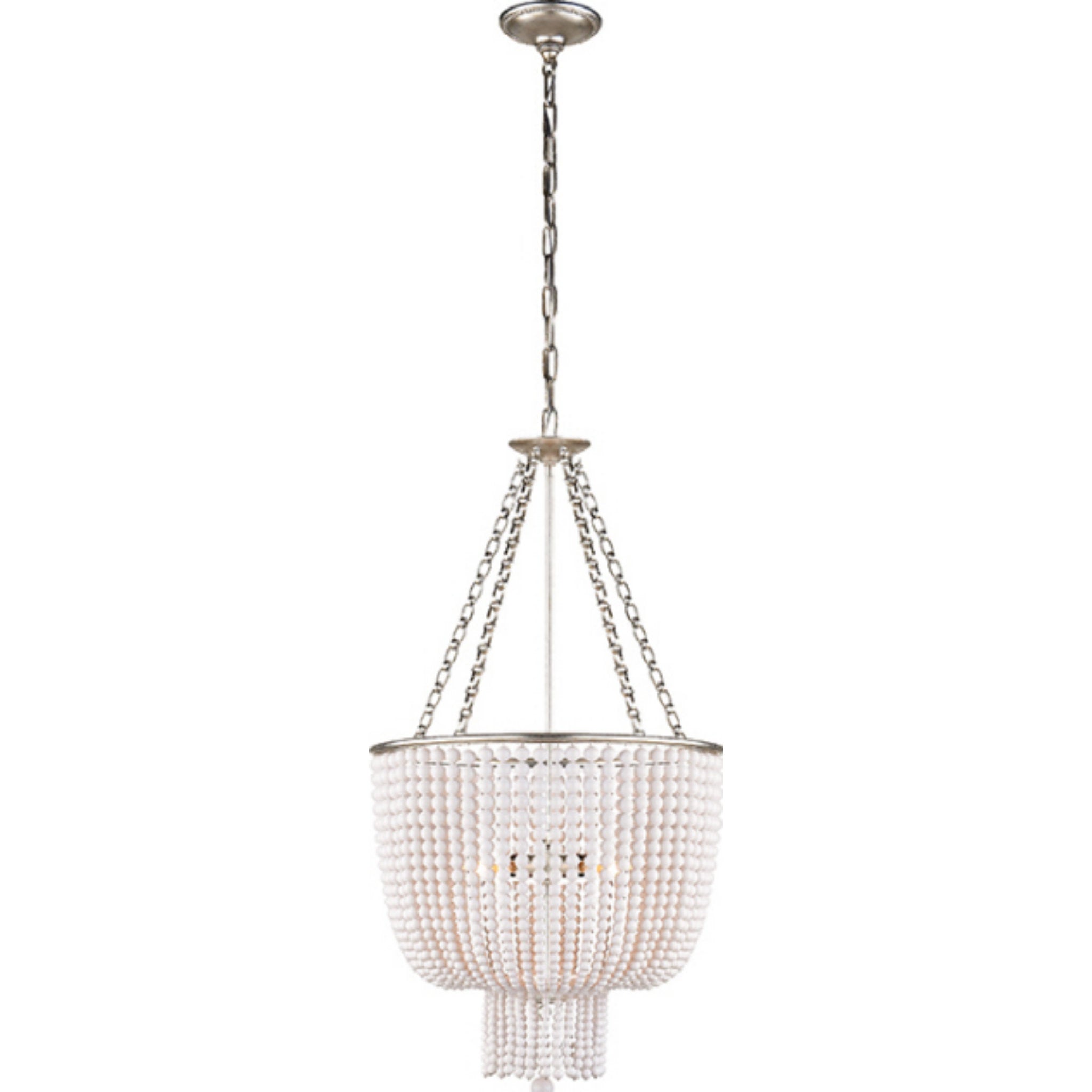 AERIN Jacqueline Chandelier in Burnished Silver Leaf with White Acryli