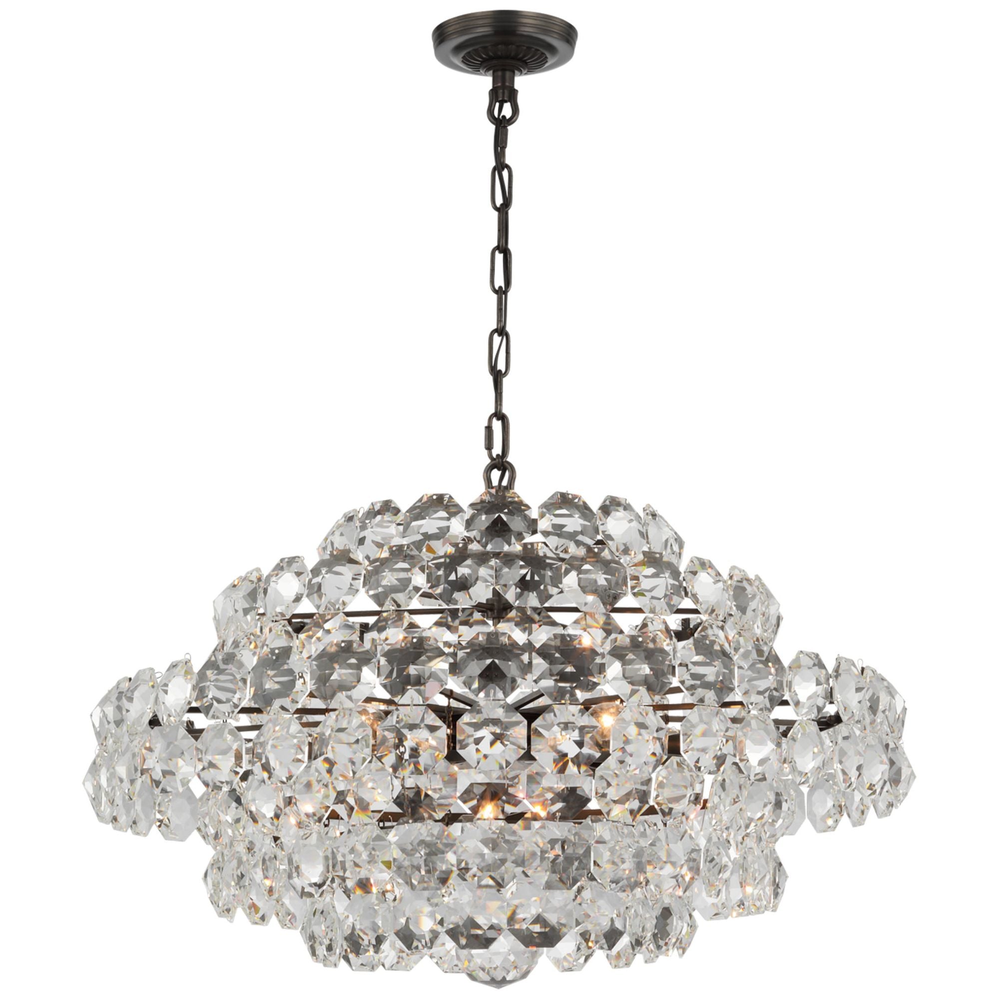 AERIN Sanger Small Chandelier in Bronze with Crystal