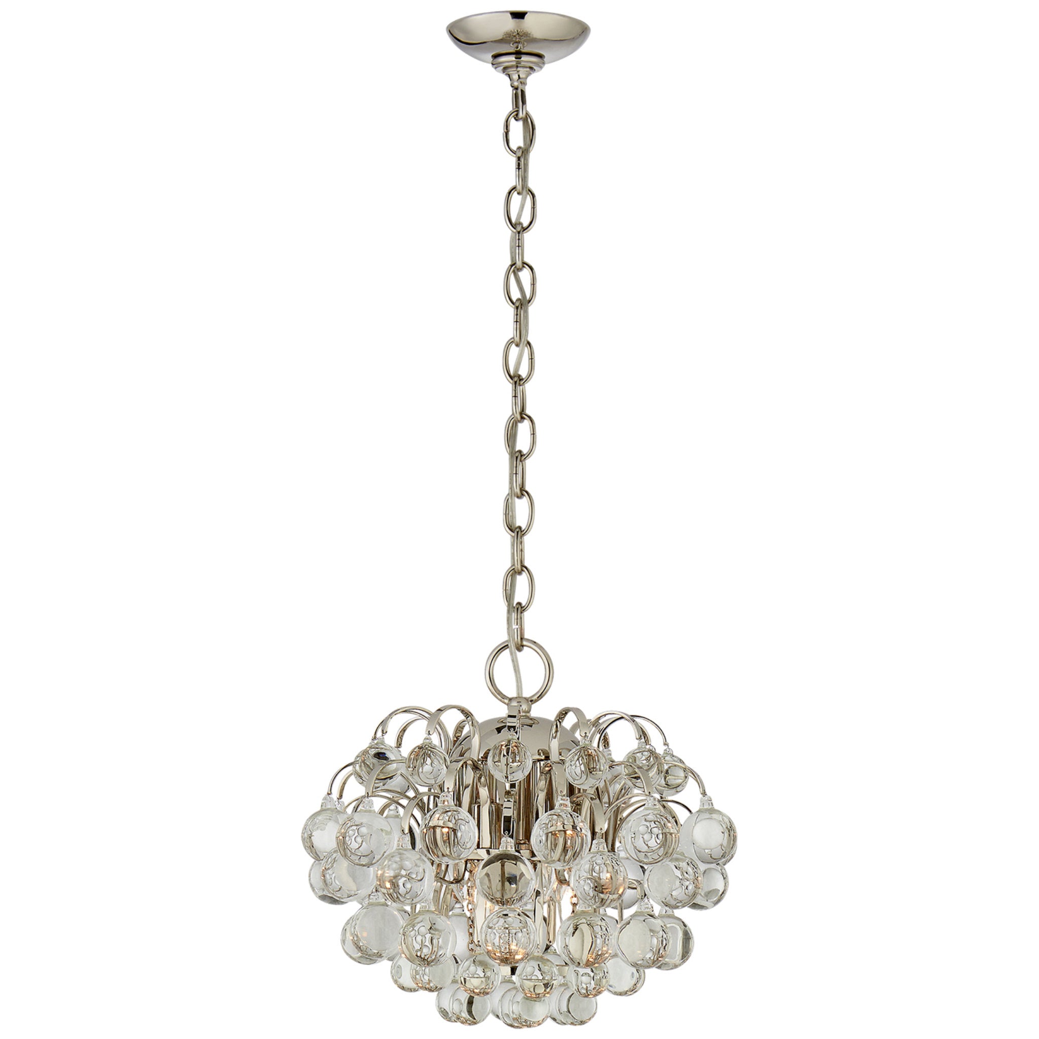 AERIN Bellvale Small Chandelier in Polished Nickel with Crystal