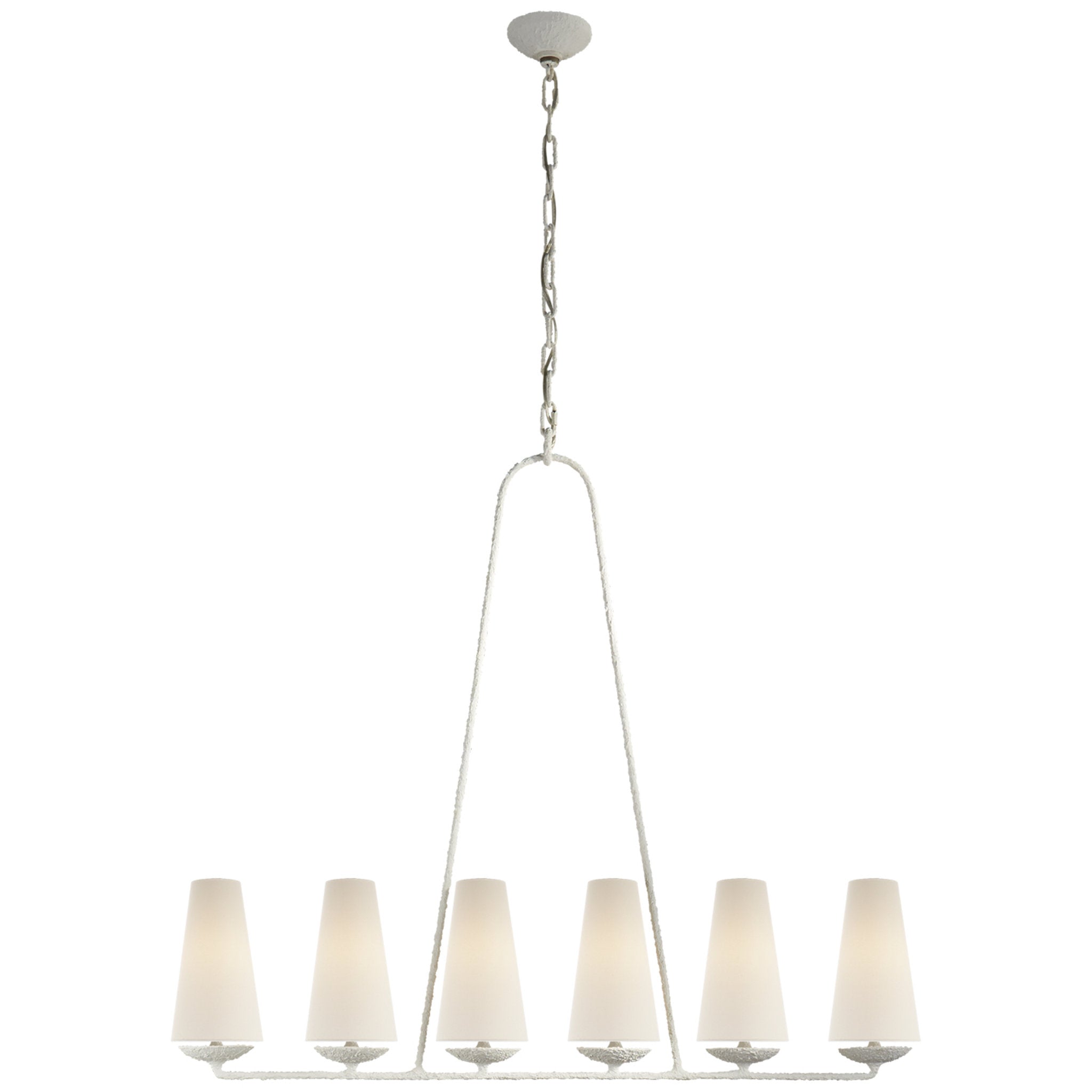 AERIN Fontaine Linear Chandelier in Plaster with Linen Shades