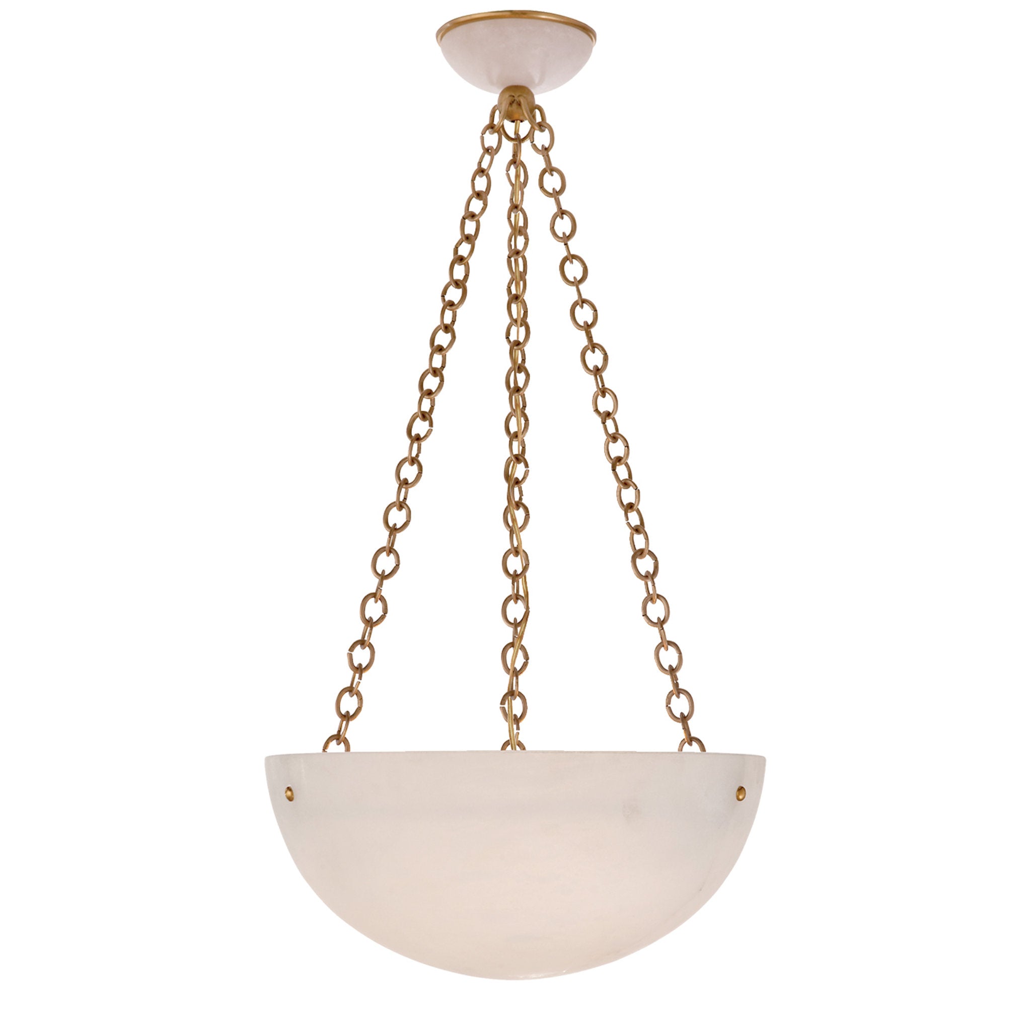 AERIN O Connor Chandelier in Hand Rubbed Antique Brass and Alabaster