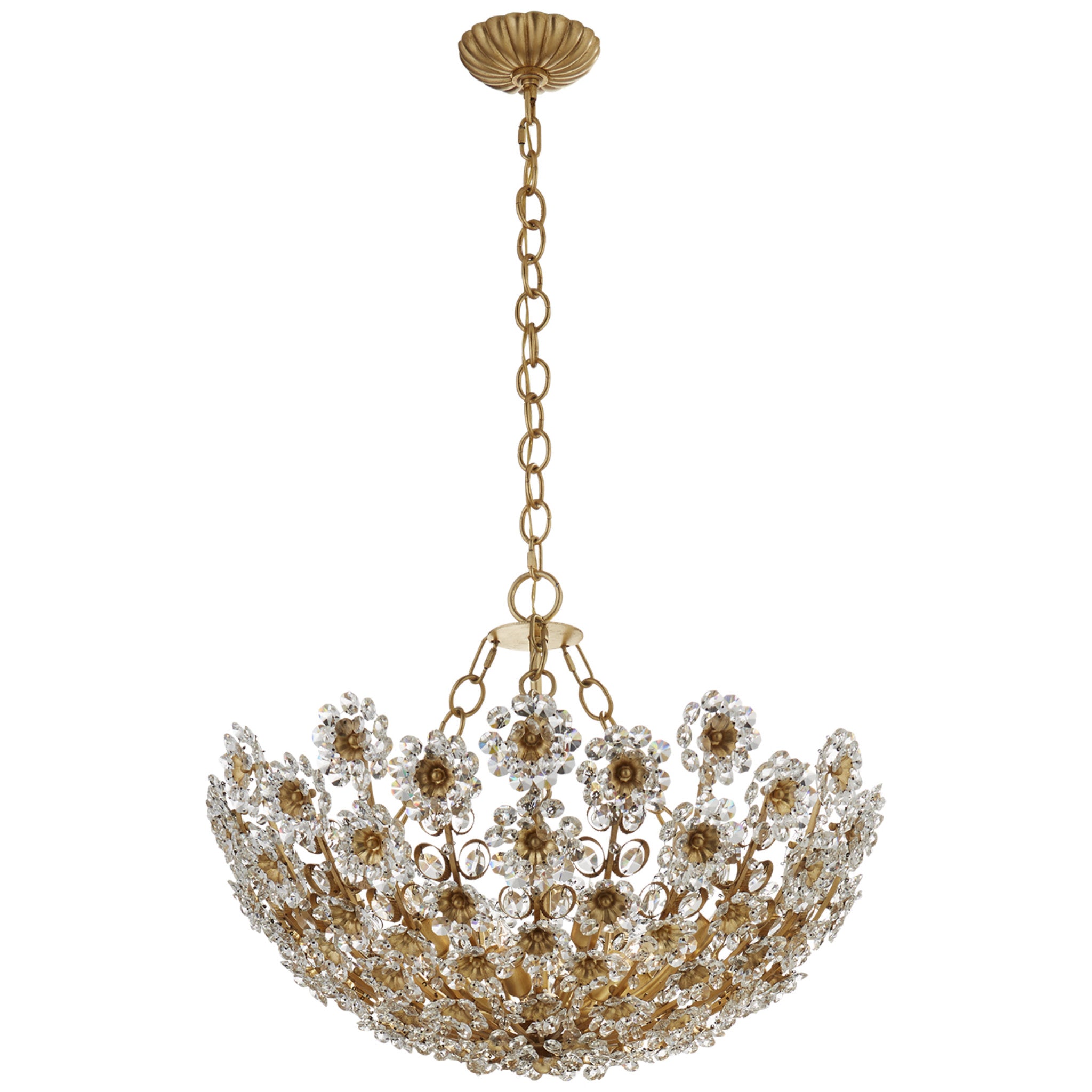 AERIN Claret Short Chandelier in Gild with Crystal