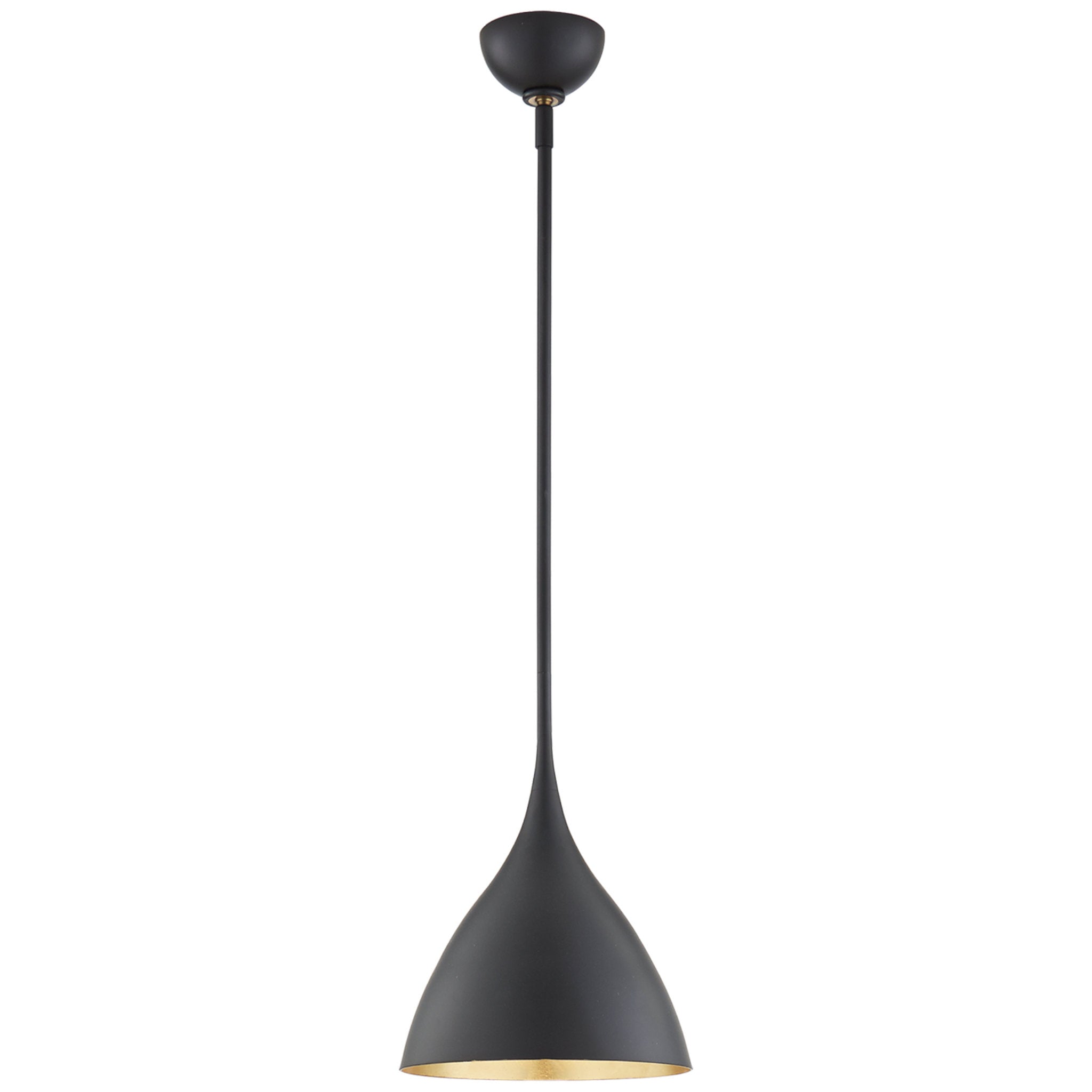 AERIN Agnes Small Pendant in Matte Black with Gild Interior