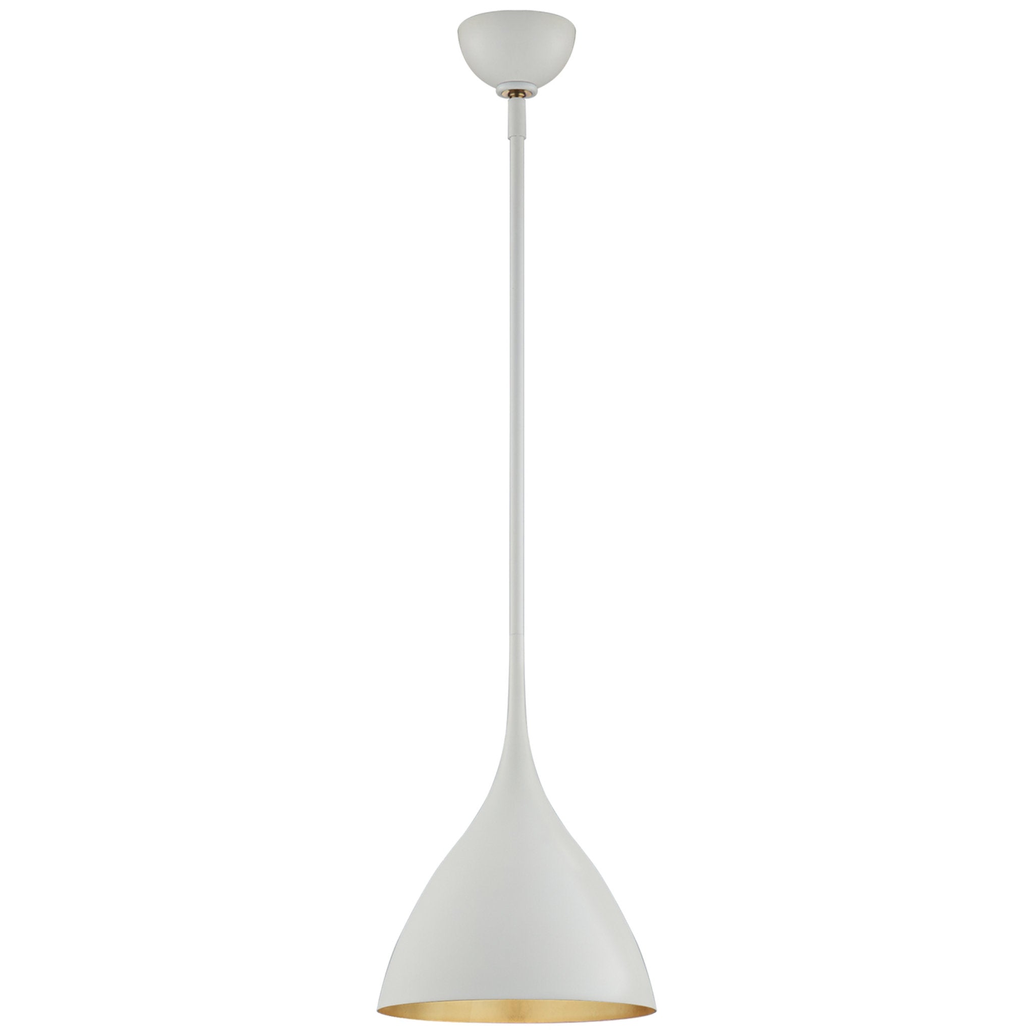 AERIN Agnes Small Pendant in Plaster White with Gild Interior