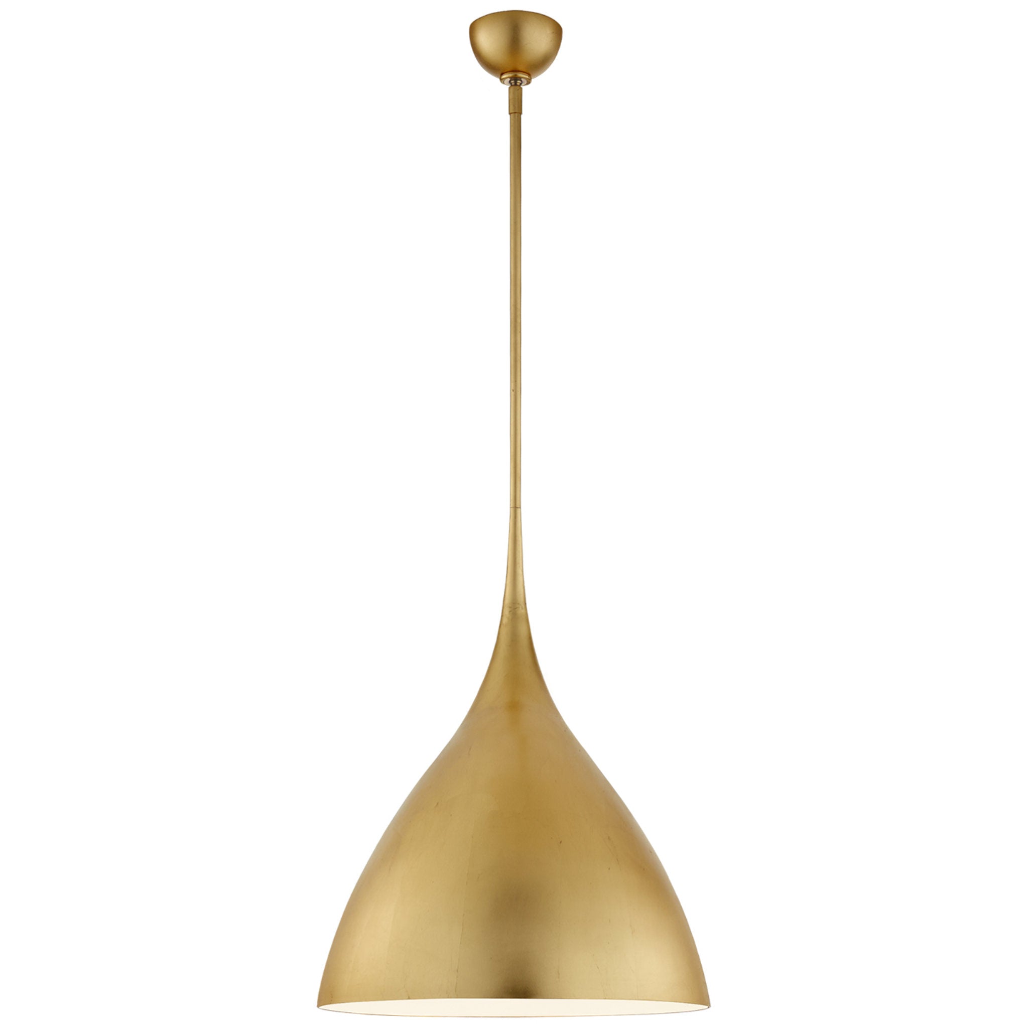 AERIN Agnes Medium Pendant in Gild with White Interior