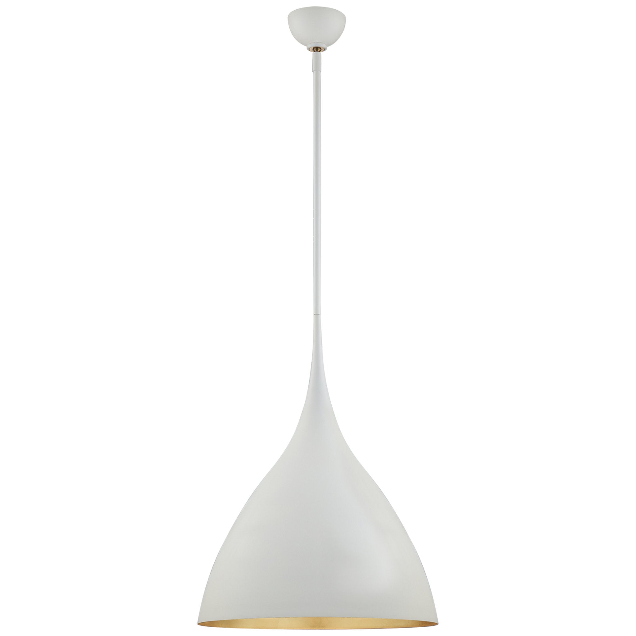 AERIN Agnes Medium Pendant in Plaster White with Gild Interior