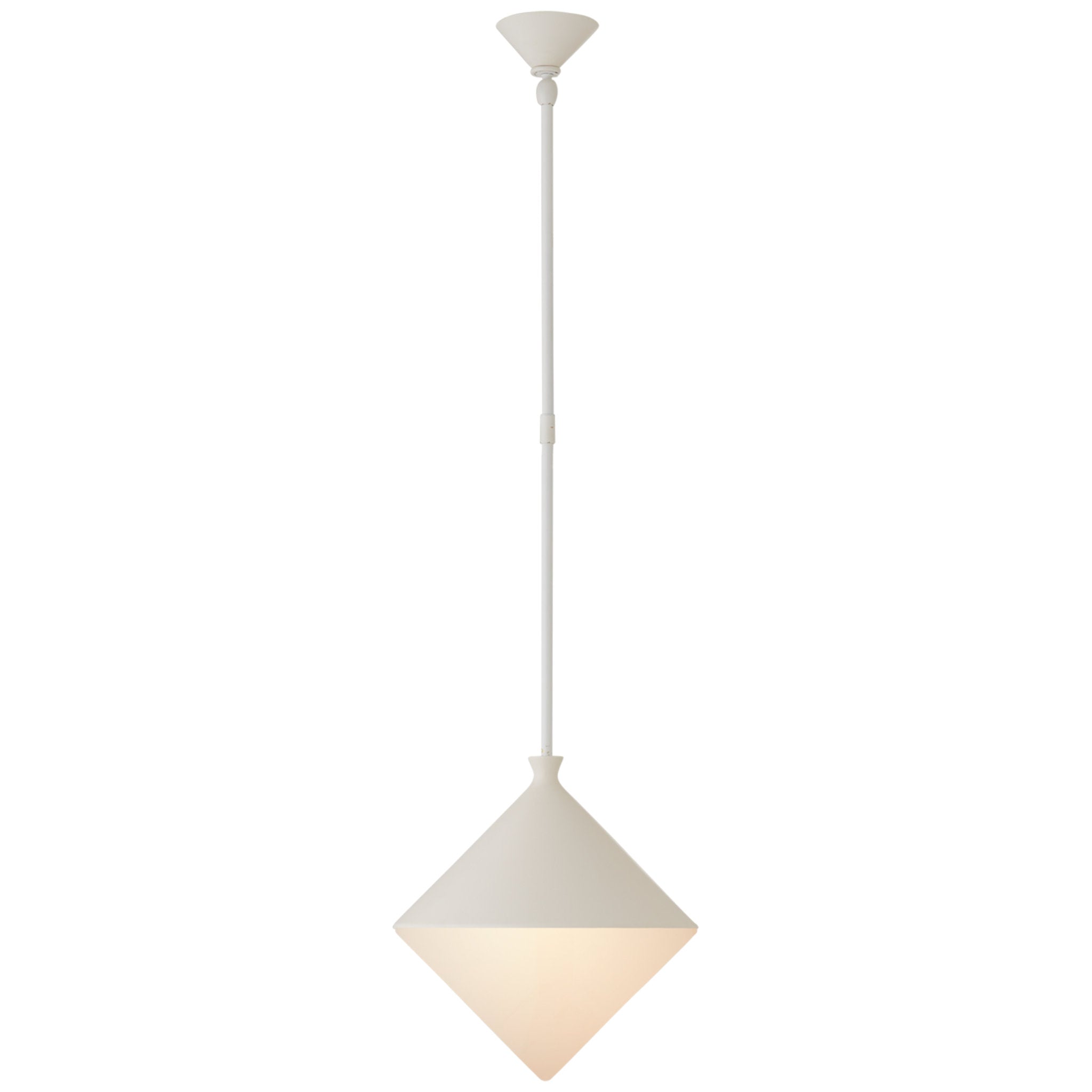 AERIN Sarnen Small Pendant in Matte White with White Glass