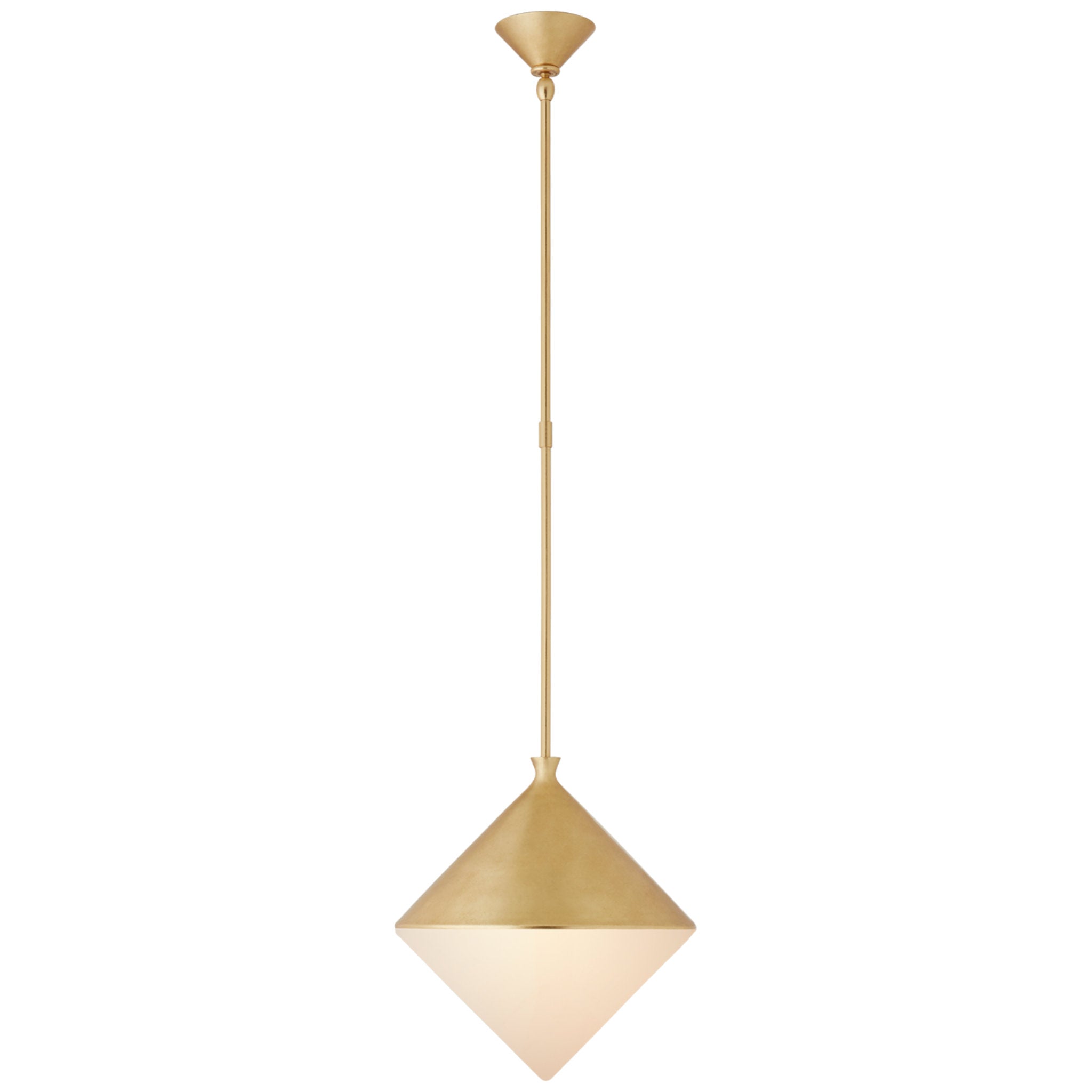 AERIN Sarnen Medium Pendant in Gild with White Glass