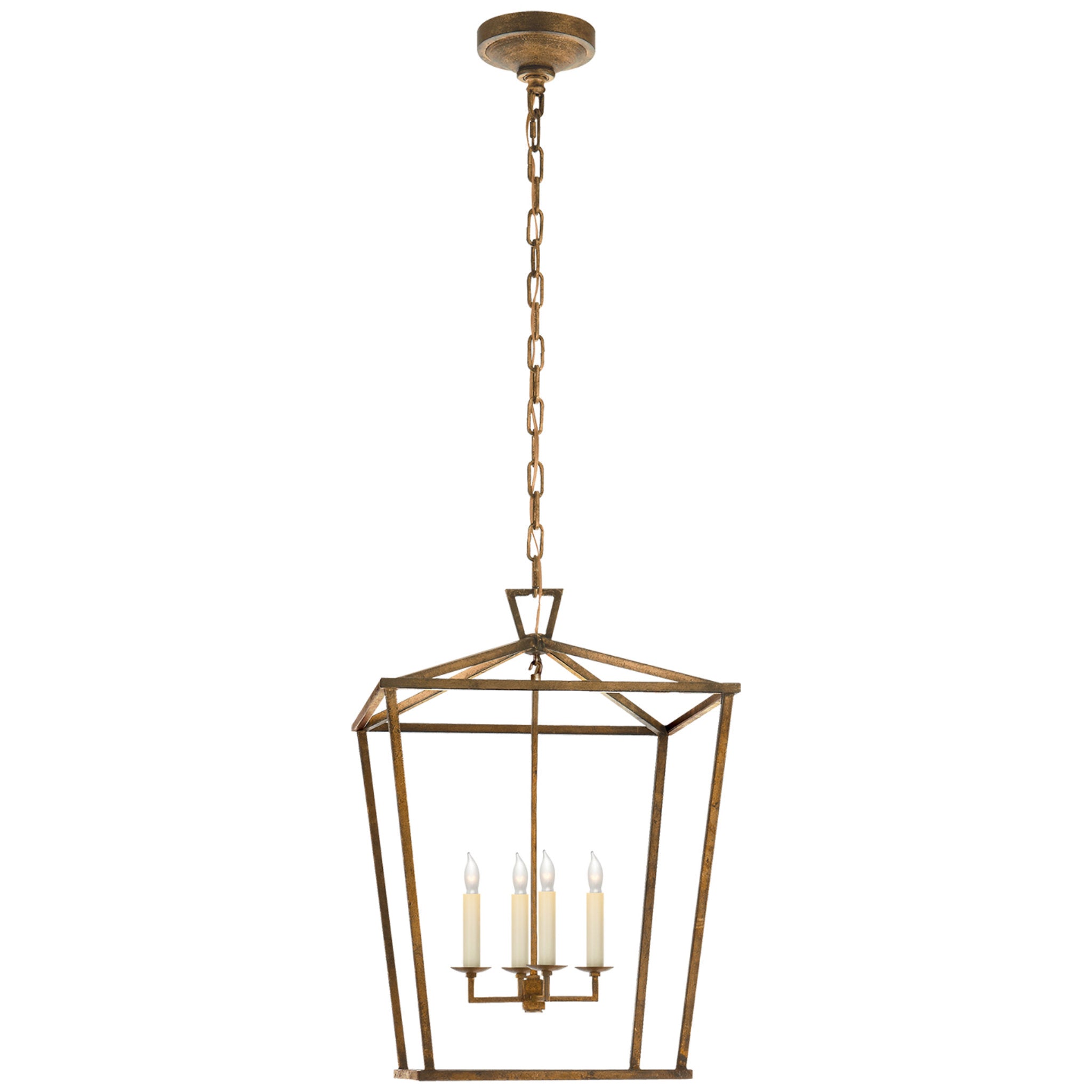 Chapman & Myers Darlana Medium Lantern in Gilded Iron