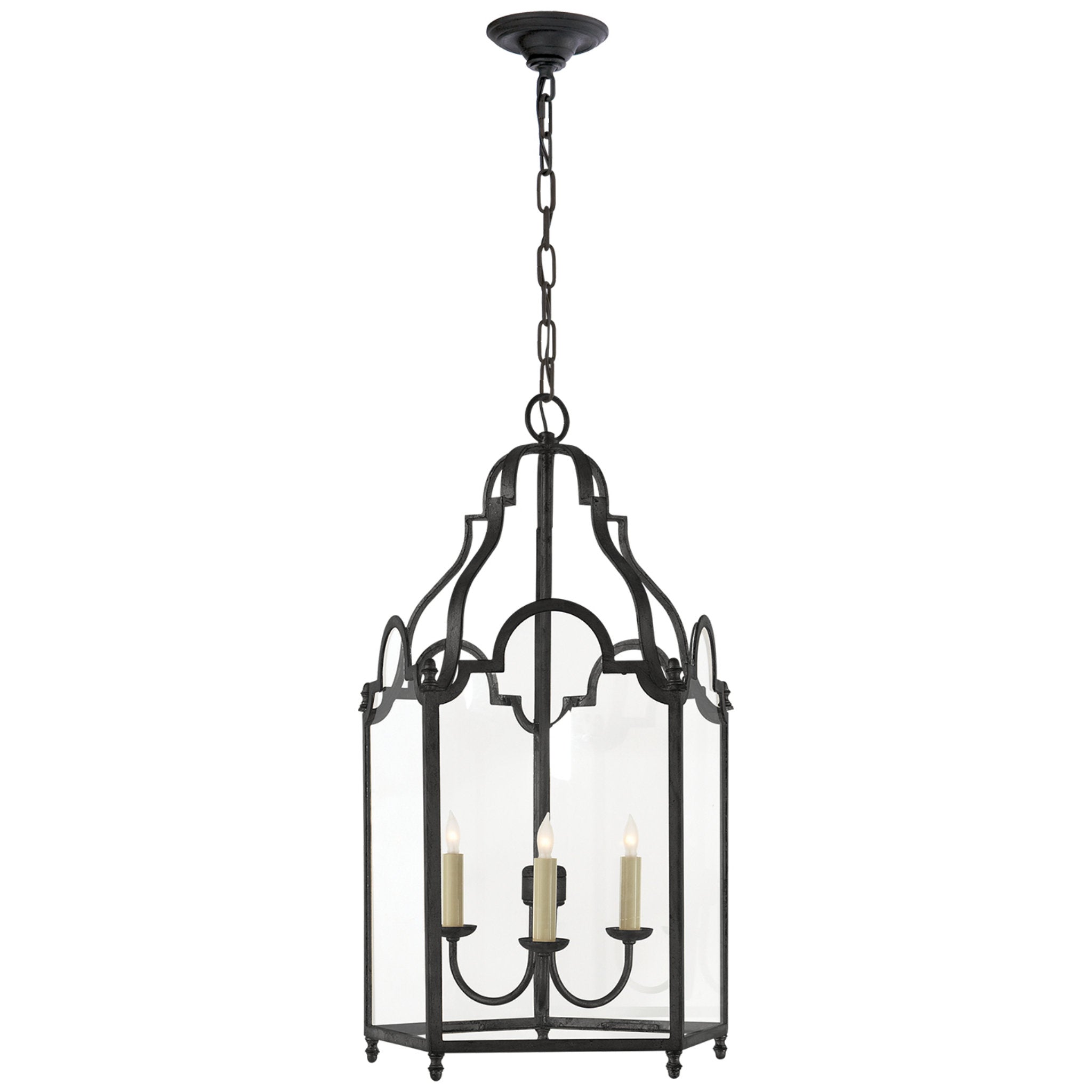 Chapman & Myers French Market Medium Lantern in Black Rust