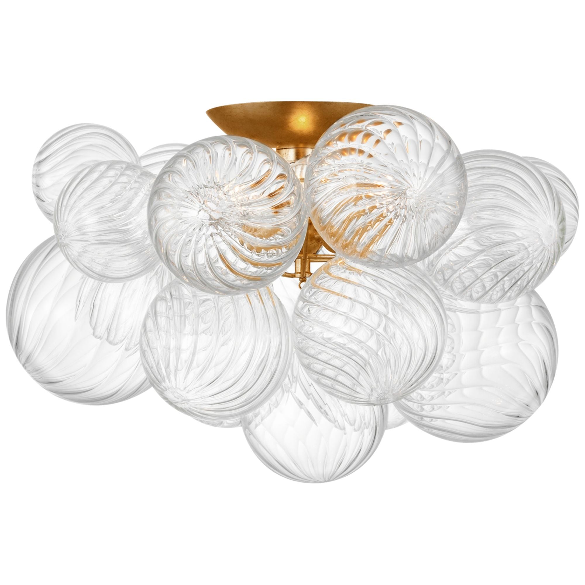 Julie Neill Talia 20 Flush Mount in Gild and Clear Swirled Glass