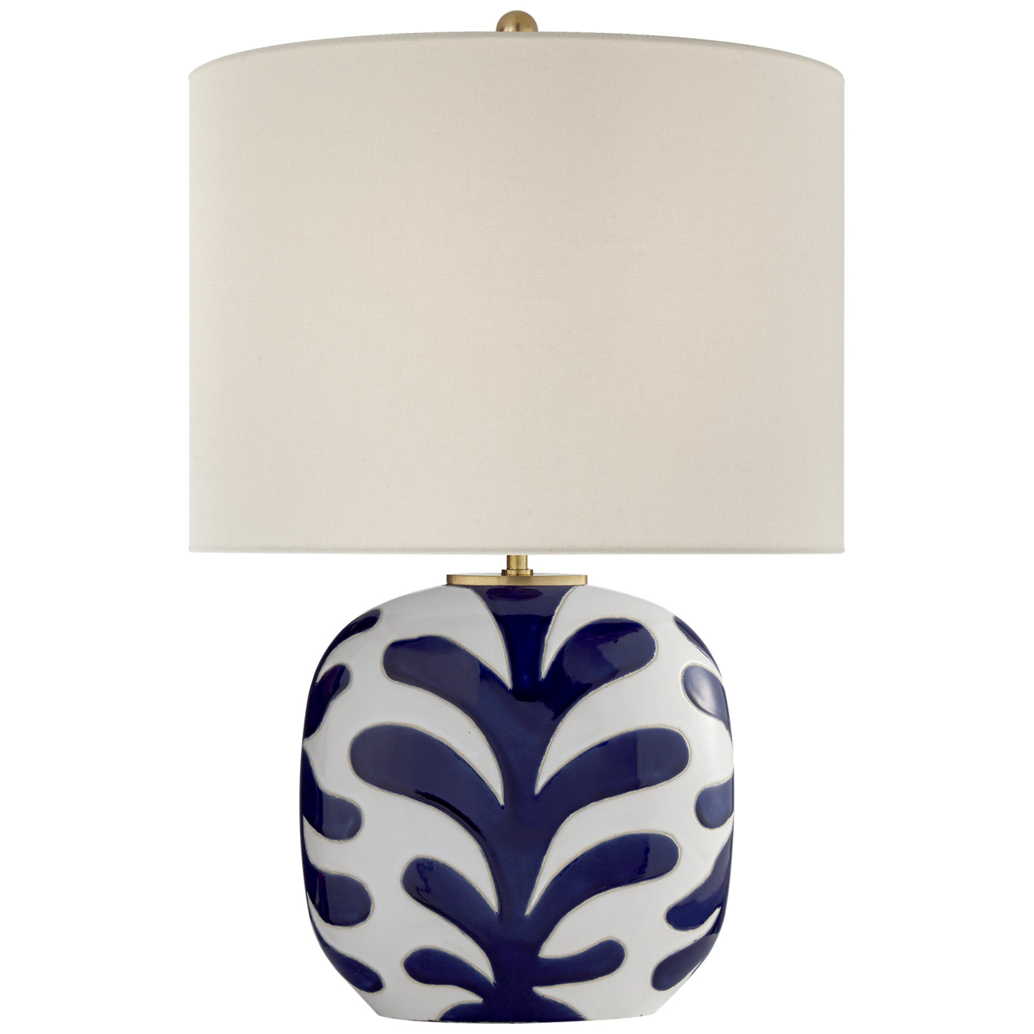 kate spade new york Parkwood Medium Table Lamp in New White and Cobalt