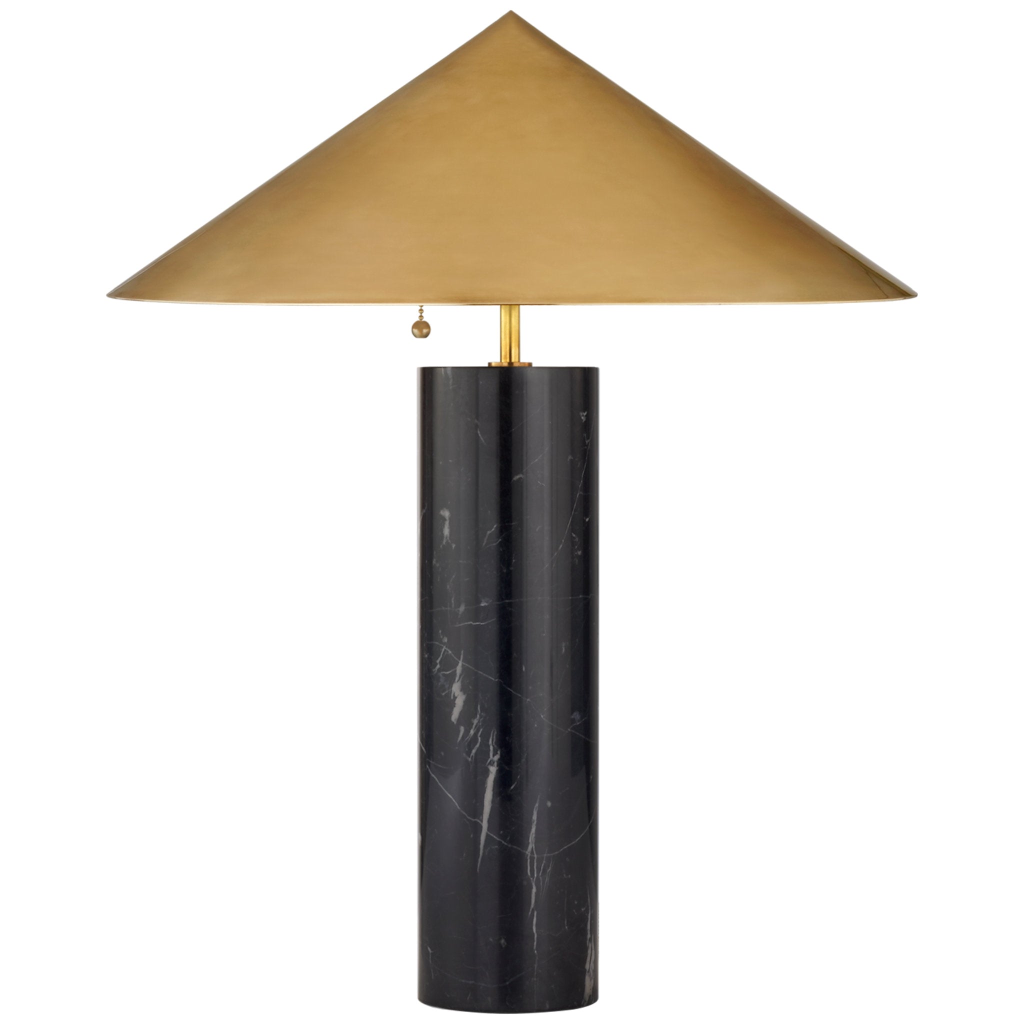 Halcyon Accent Table Lamp in Quartz with Antique Brass Shade