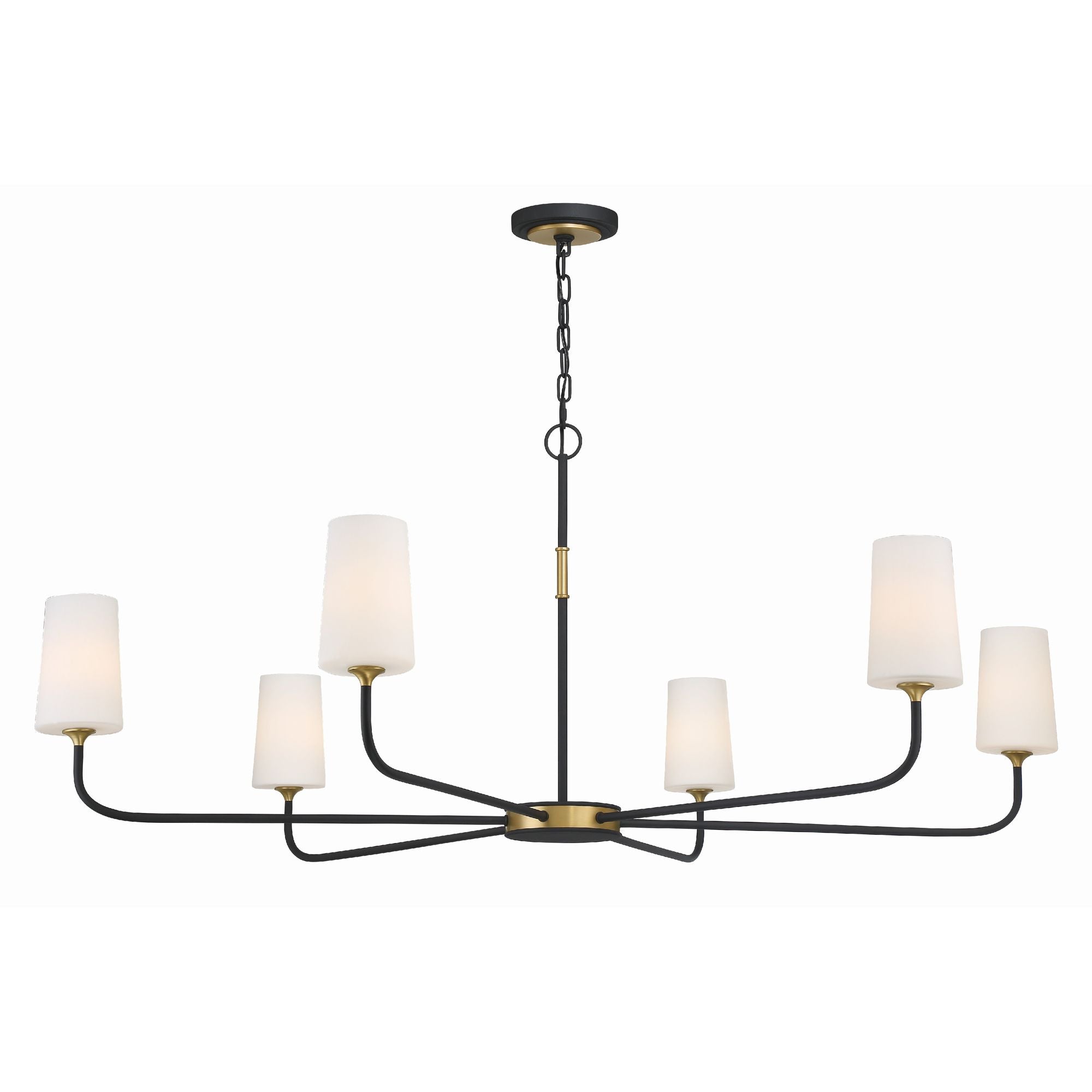 NEW IN BOX Modern 6-Light Black Gold Chandelier outlet